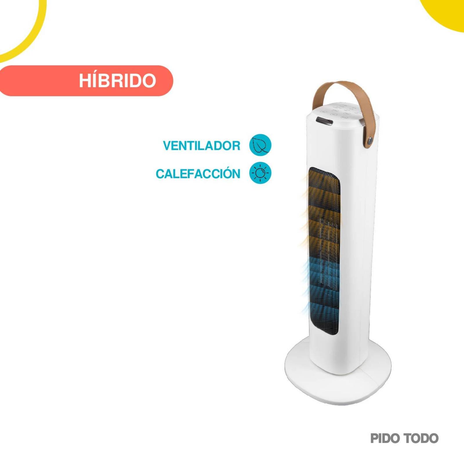 Abanico de torre hibrido con Calefactor 