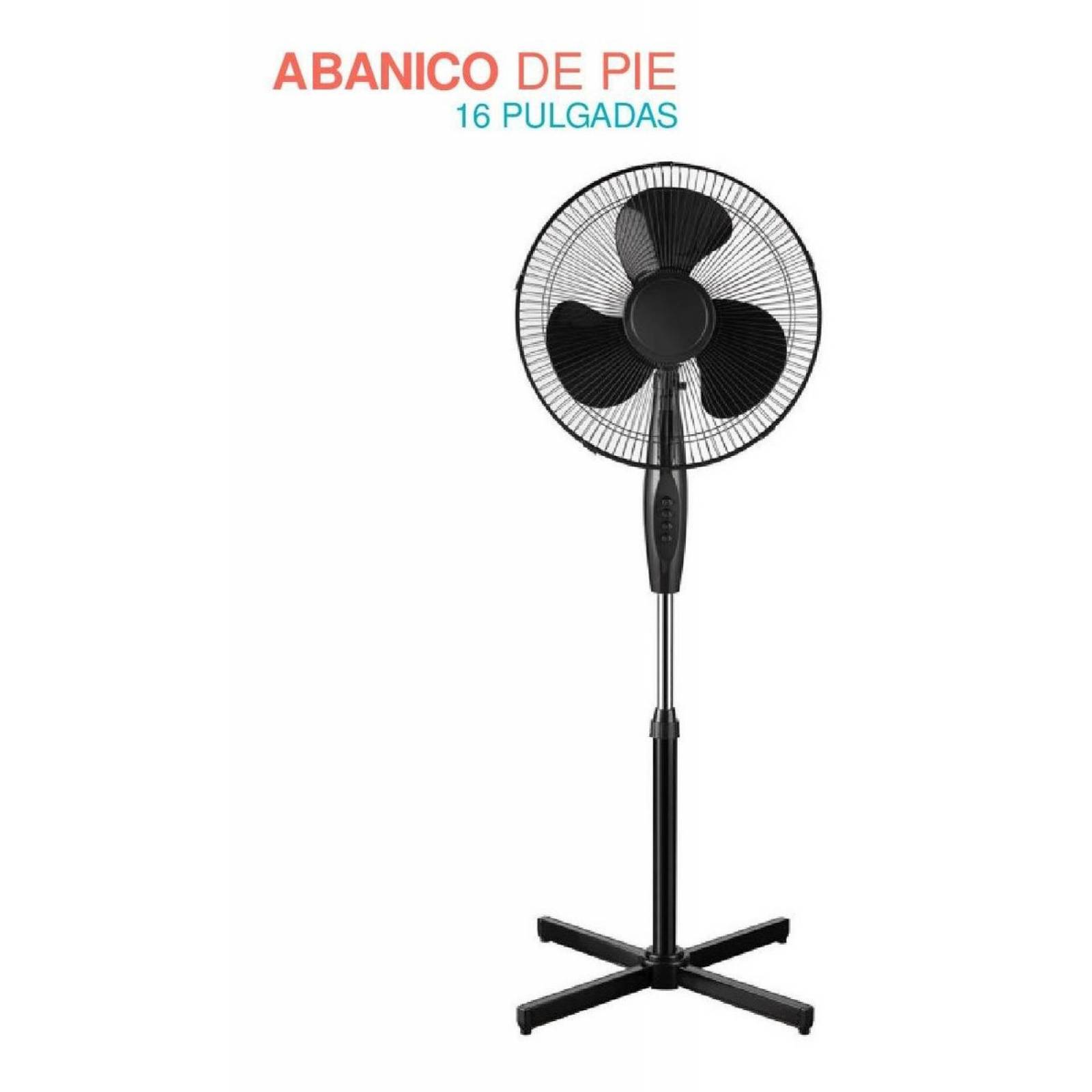 Ventilador Pedestal Abanico Pie 3 Aspas Plastico 16 Pulgadas