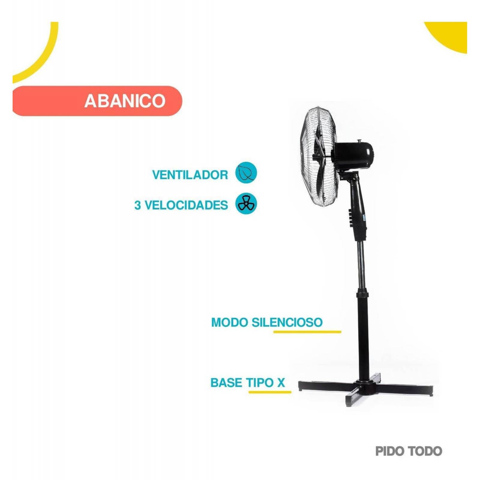 Ventilador Pedestal Abanico Pie 3 Aspas Plastico 16 Pulgadas