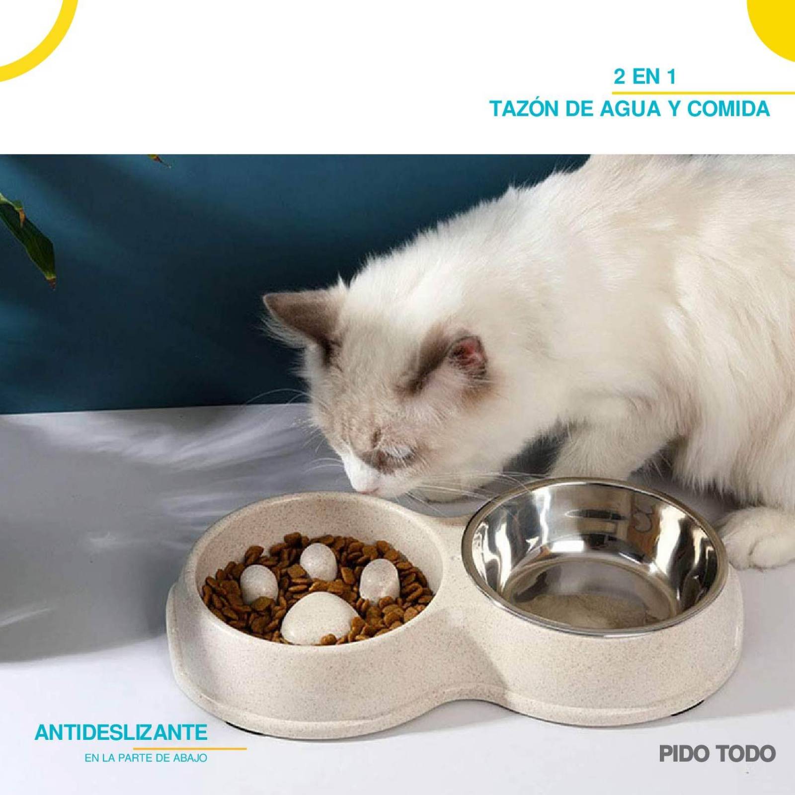 tazon alimentacion lenta con bebedero 30x17x5 Beige