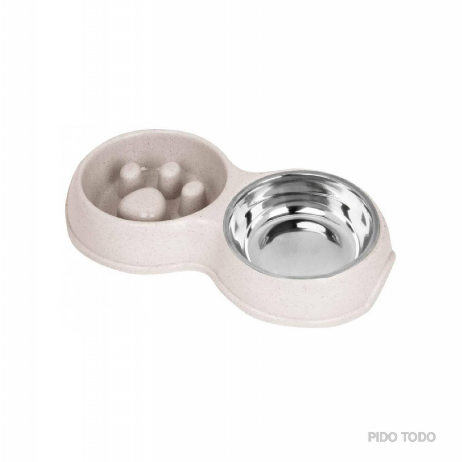 tazon alimentacion lenta con bebedero 30x17x5 Beige