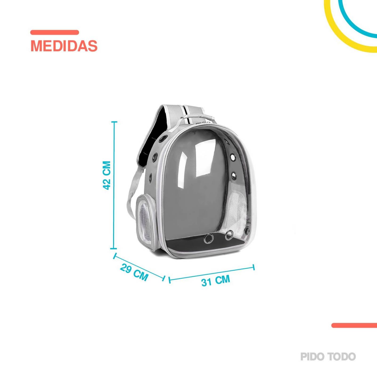 mochila transportadora para gatos Gris 31 cm x 29 cm x 24 cm