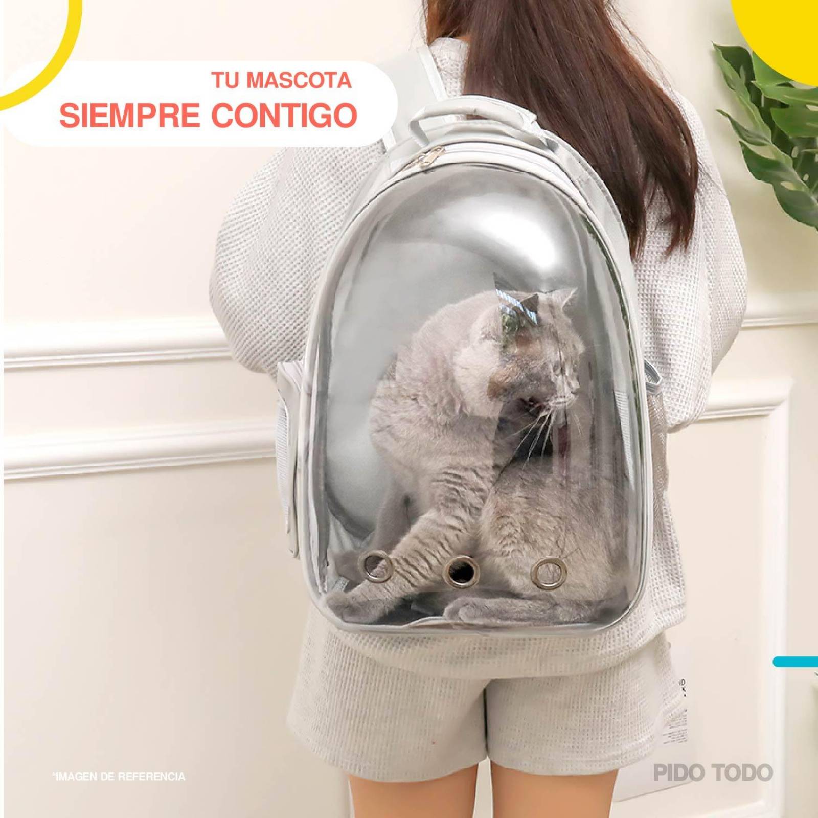 mochila transportadora para gatos Gris 31 cm x 29 cm x 24 cm