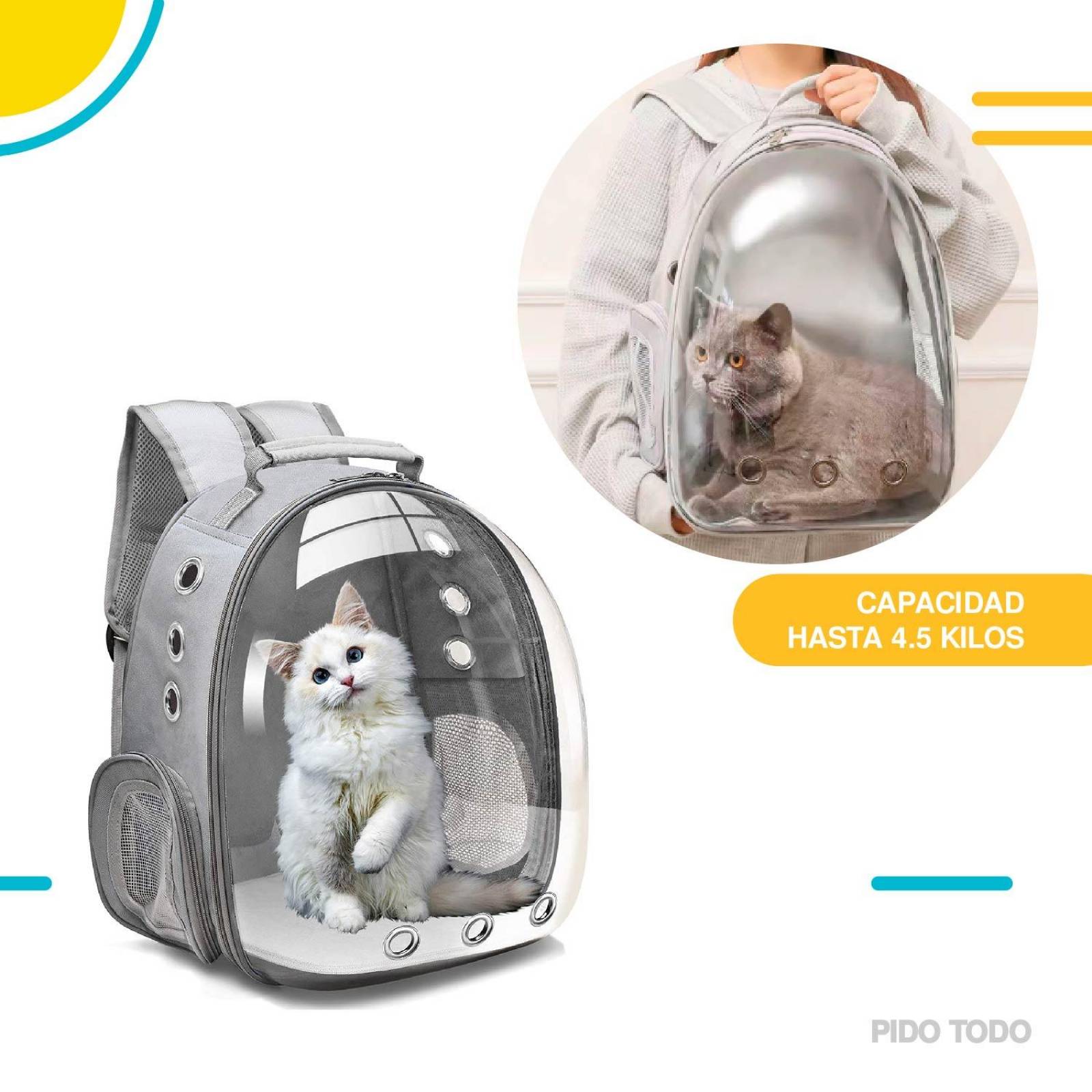 mochila transportadora para gatos Gris 31 cm x 29 cm x 24 cm