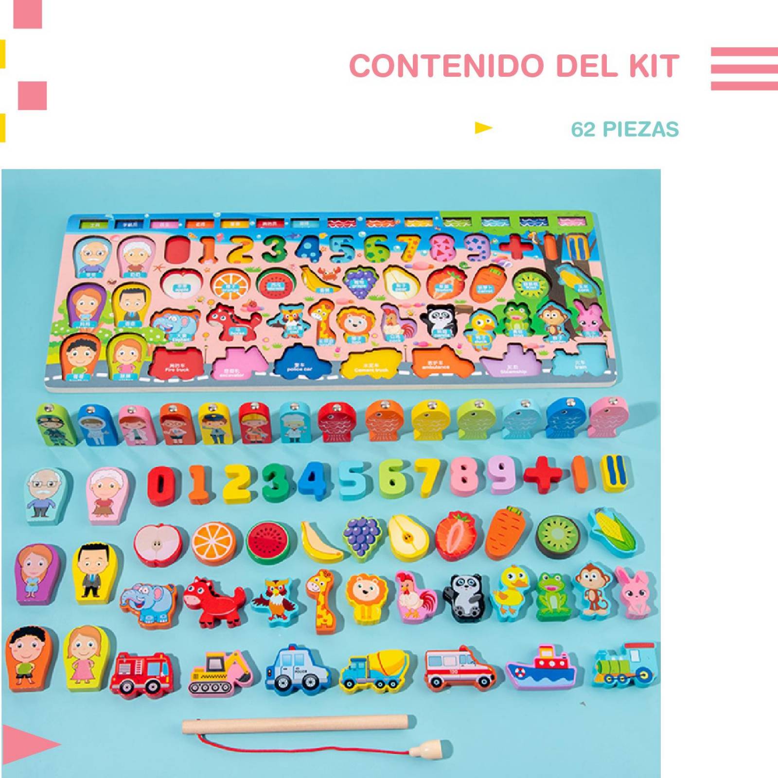 Rompecabezas Sensorial Montessori con pesca 