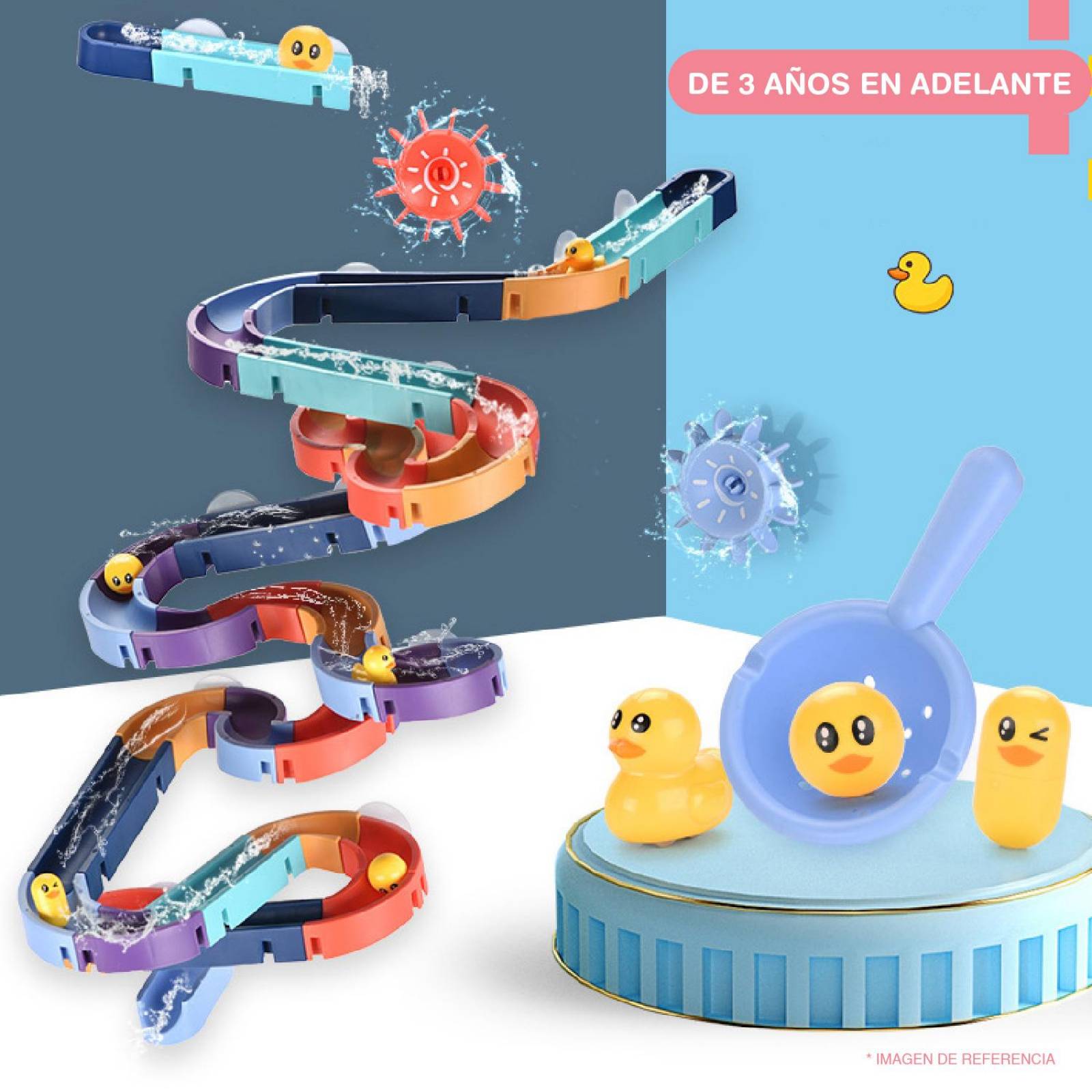 Juego tipo Tobogán para Bañera Sensorial set 66 piezas