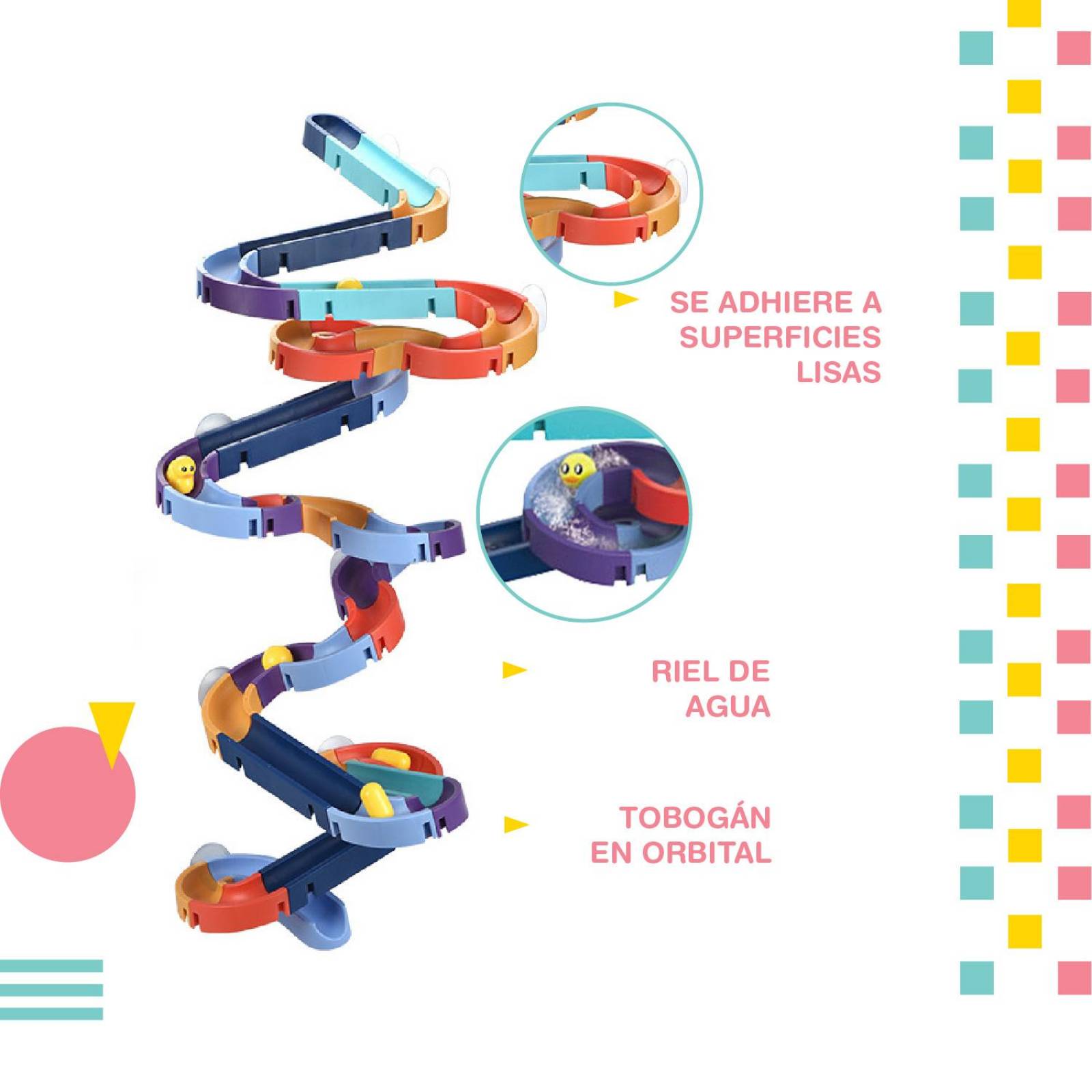 Juego tipo Tobogán para Bañera Sensorial set 66 piezas