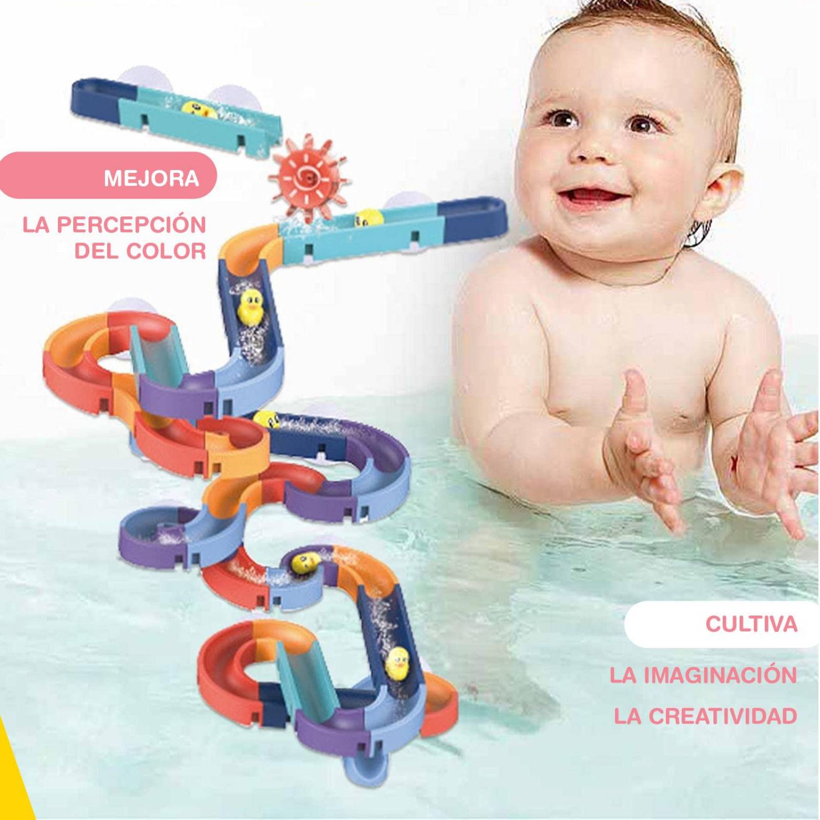 Juego tipo Tobogán para Bañera Sensorial set 66 piezas