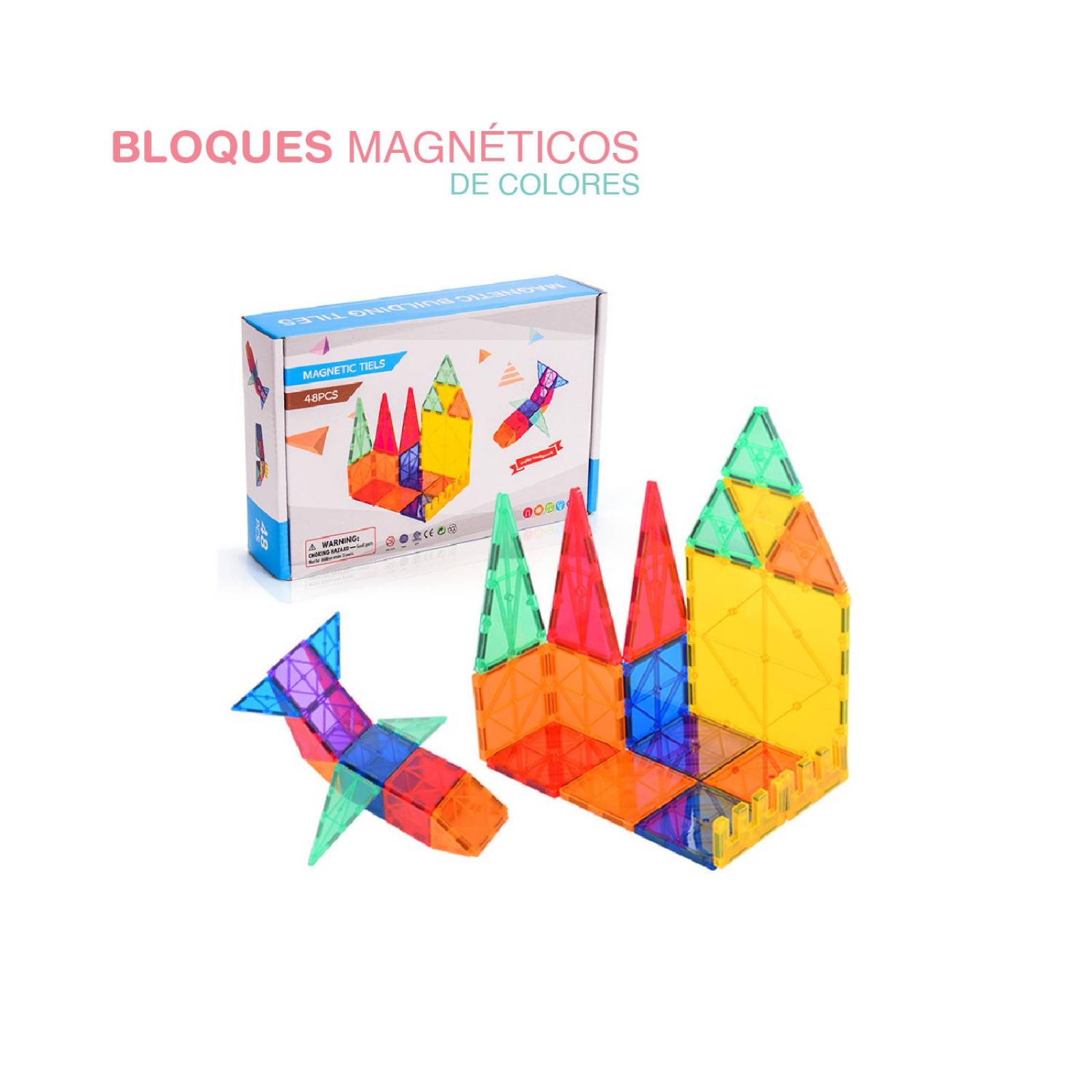 Bloques Magnéticos de Colores set 48 piezas