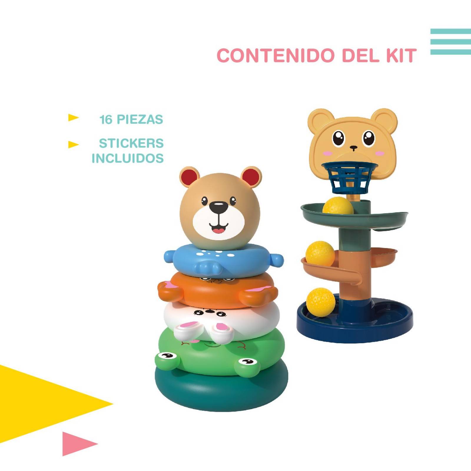 2-1 Anillos Apilables Juguete Sensorial Montessori 