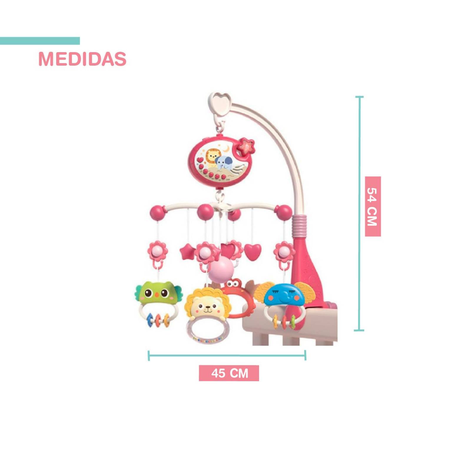 Movil para cuna reflector y control remoto Rosa