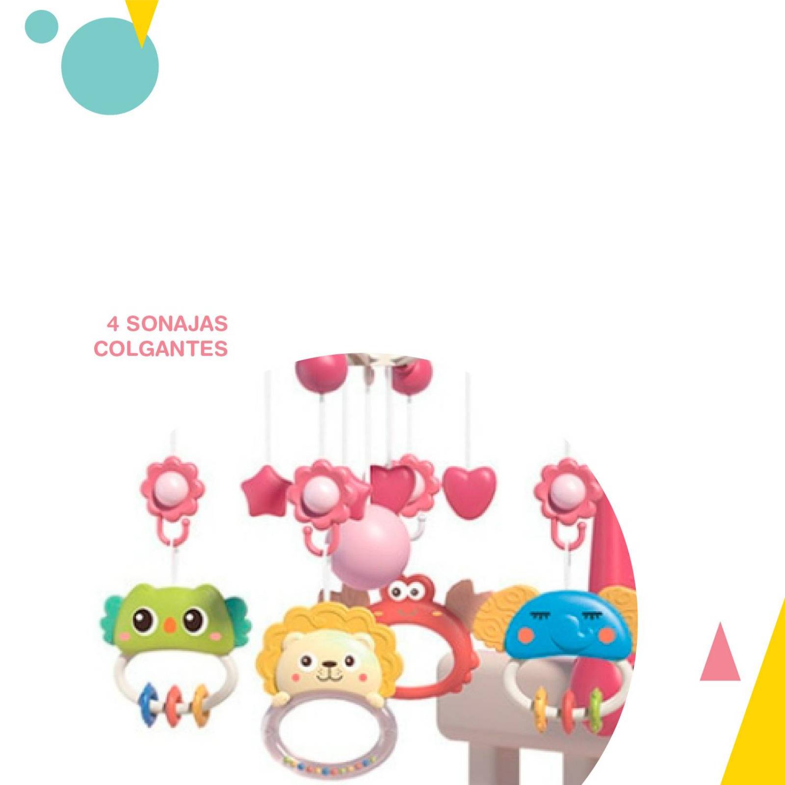 Movil para cuna reflector y control remoto Rosa