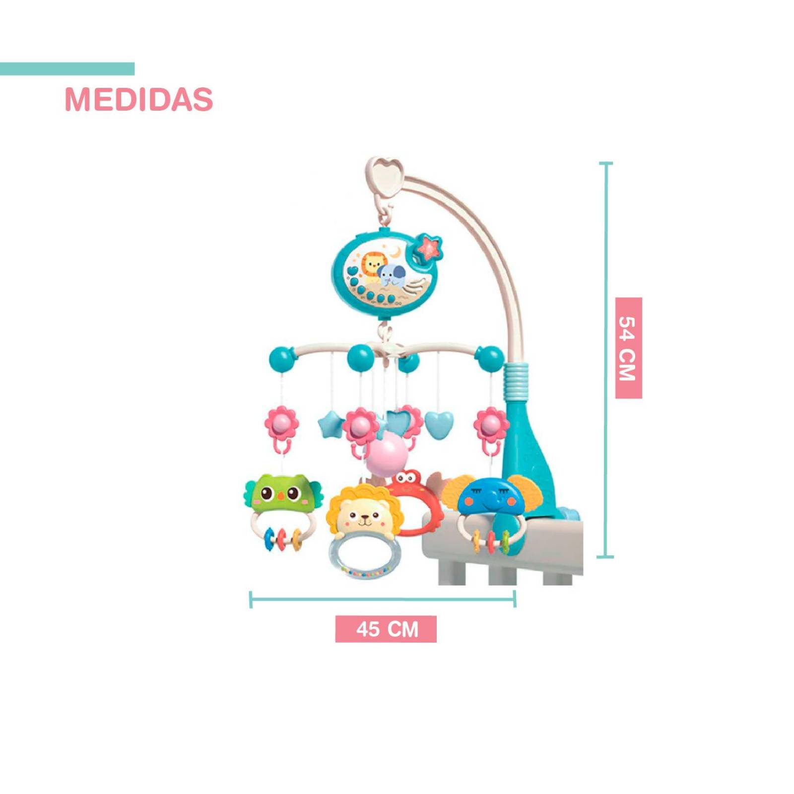 Movil para cuna reflector y control remoto Azul