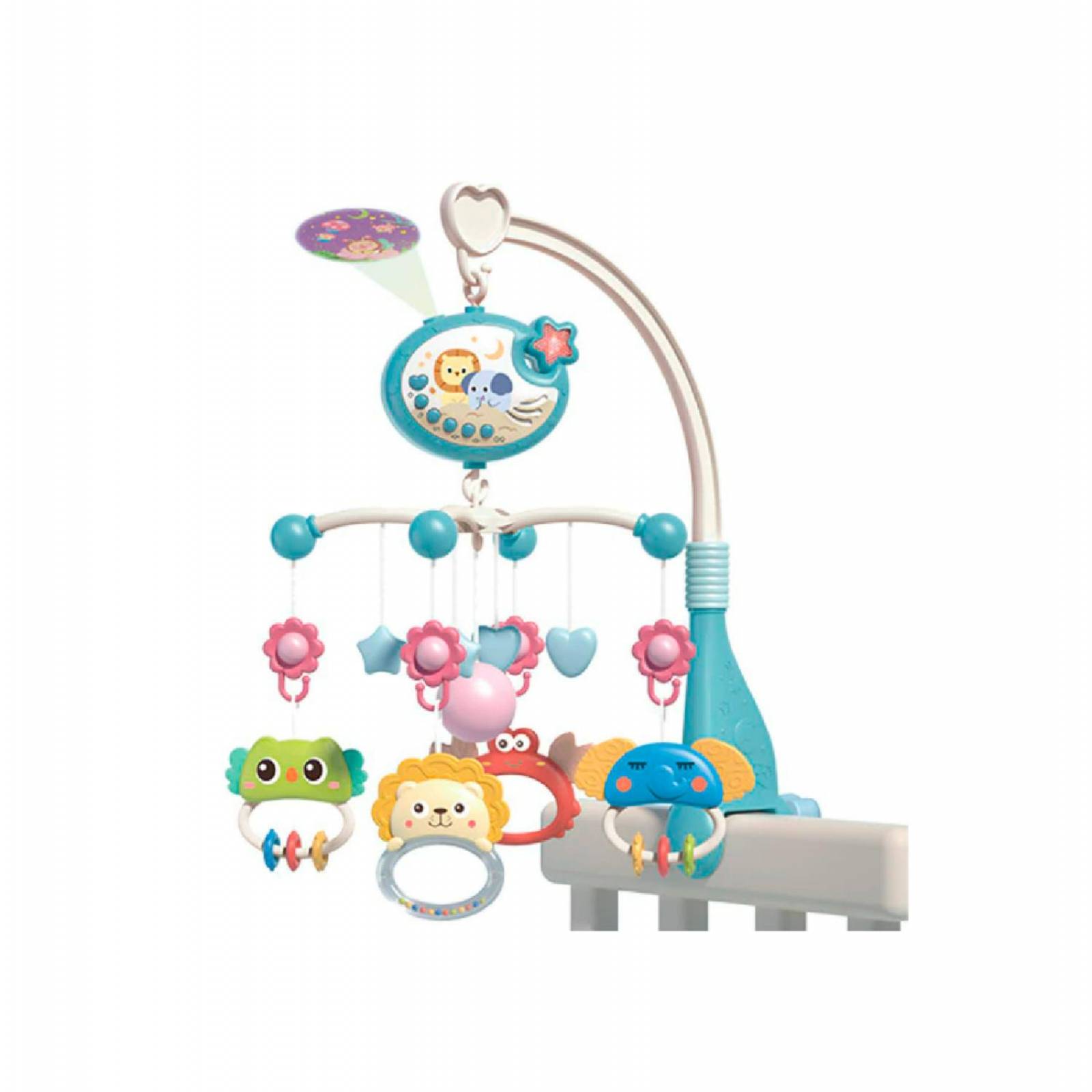 Movil para cuna reflector y control remoto Azul