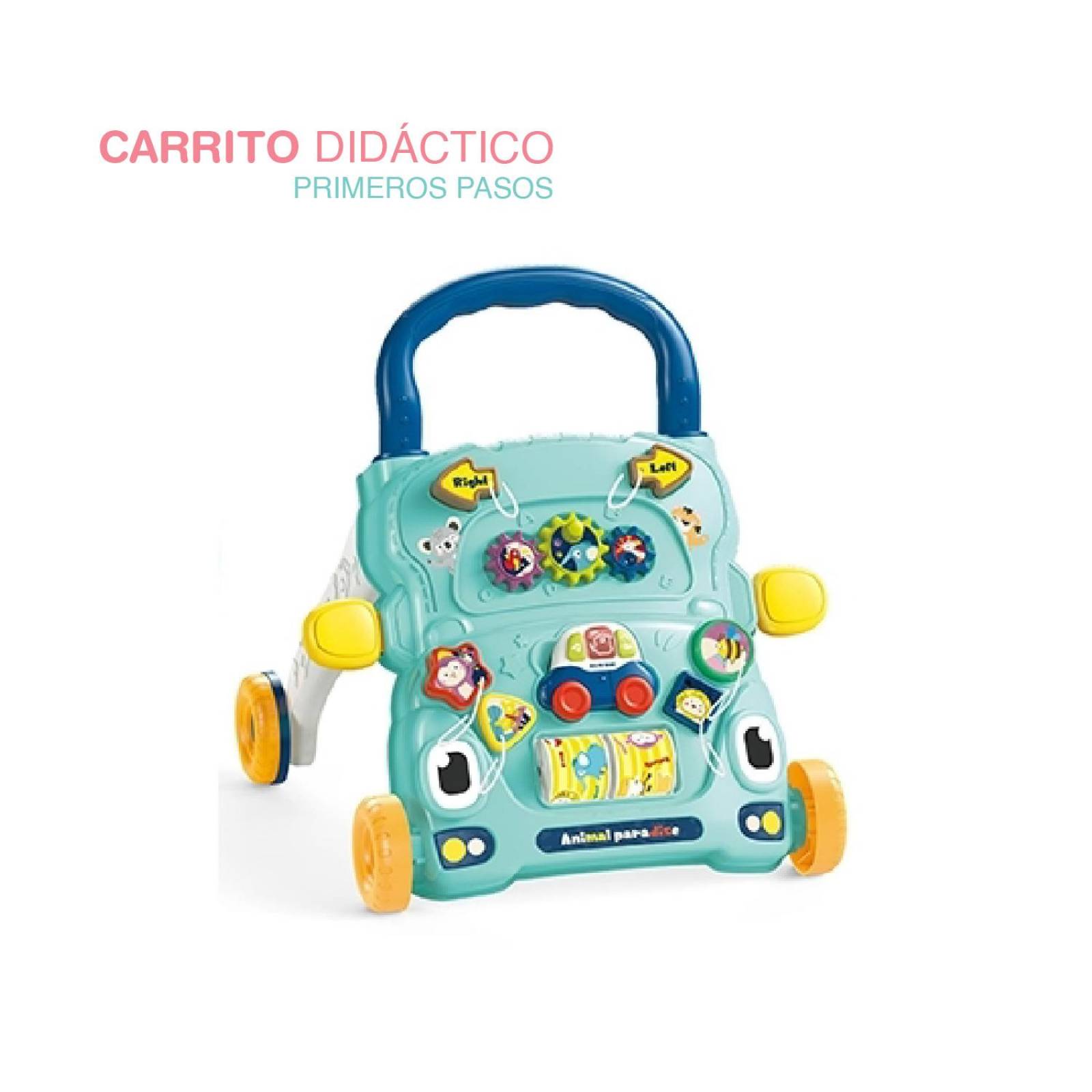 Carrito primeros pasos Didáctico para bebe Azul 35.5x43x42cm