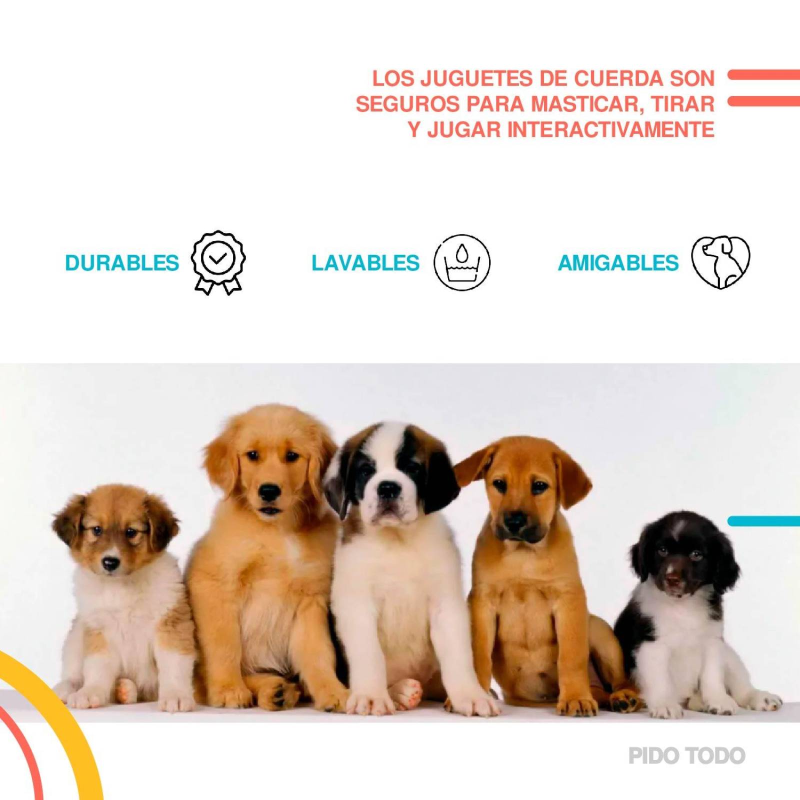juguetes de cuerda para perro set 10 pzs 