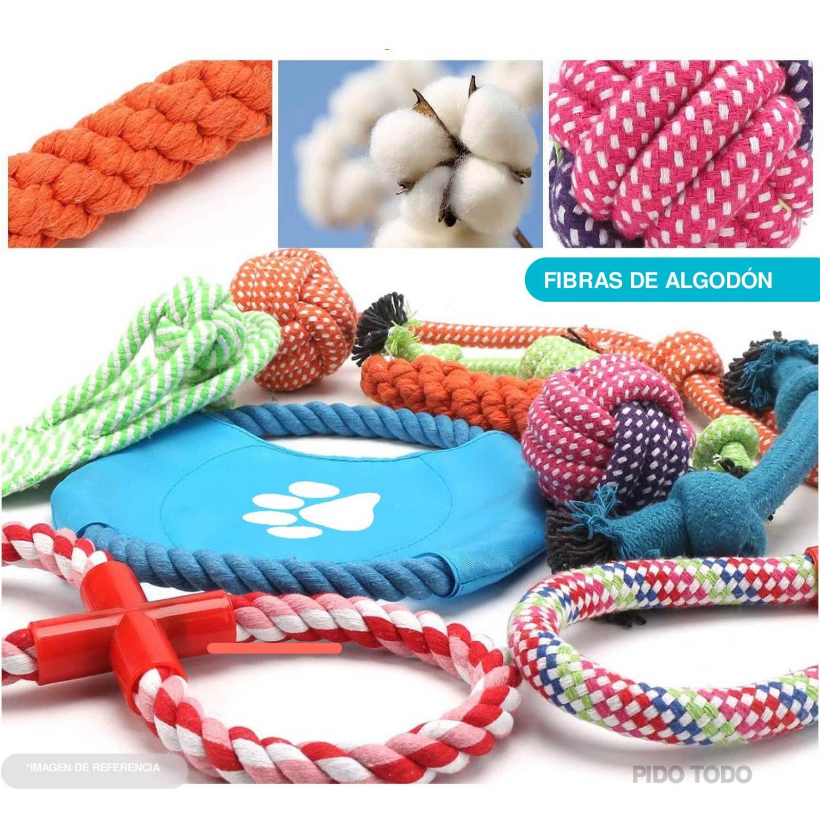 juguetes de cuerda para perro set 10 pzs 