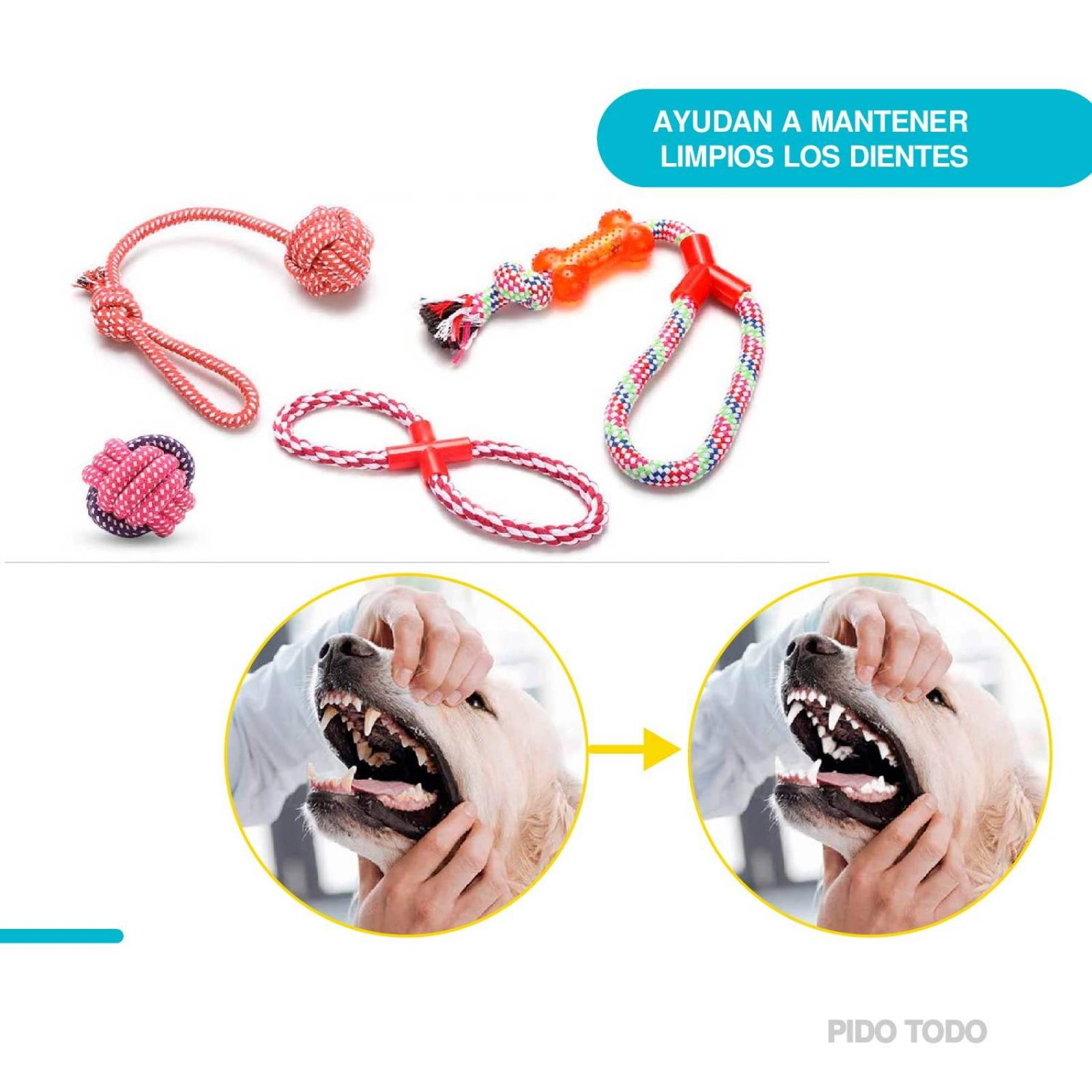 juguetes de cuerda para perro set 10 pzs 