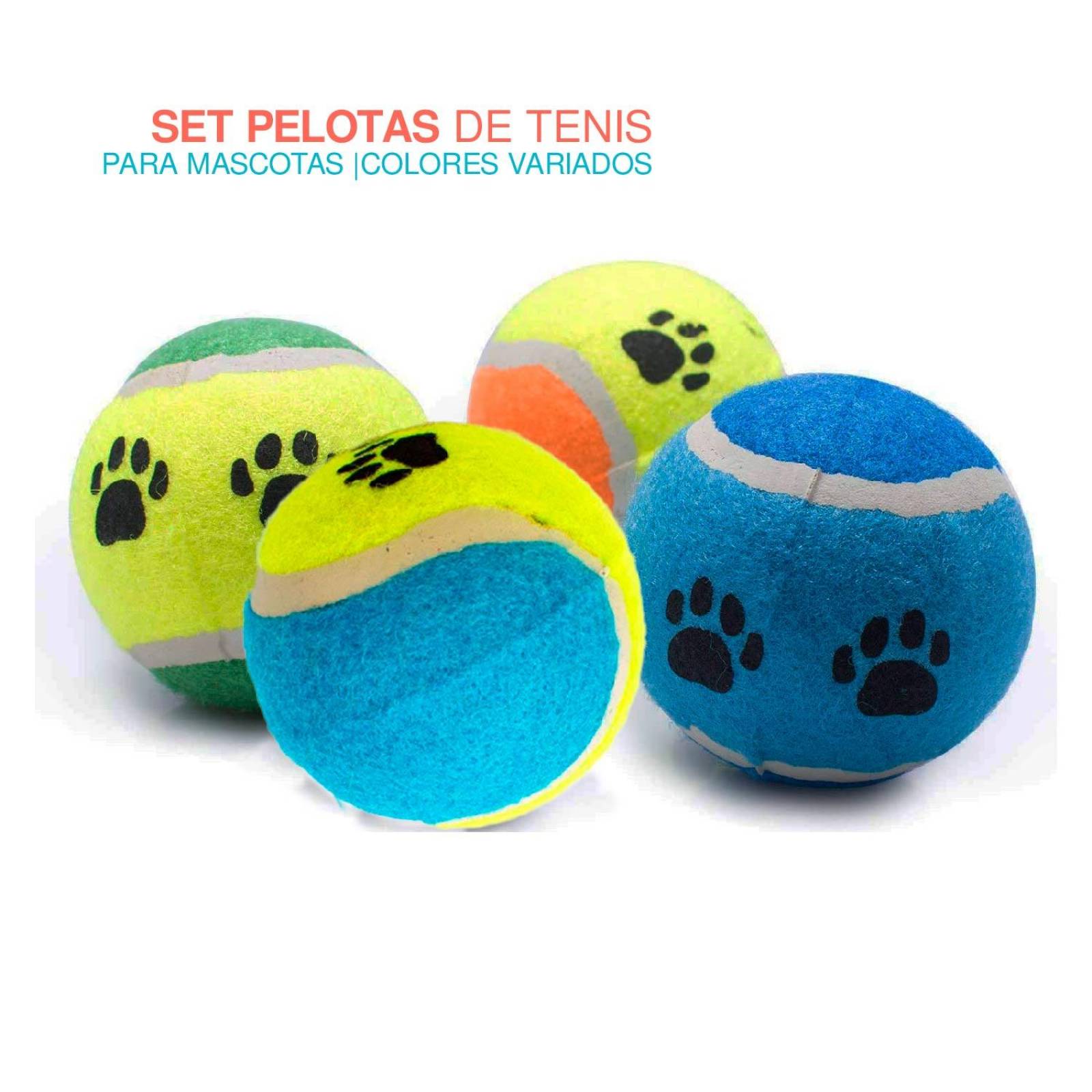 pelota de tenis para mascota set 4 pzs 