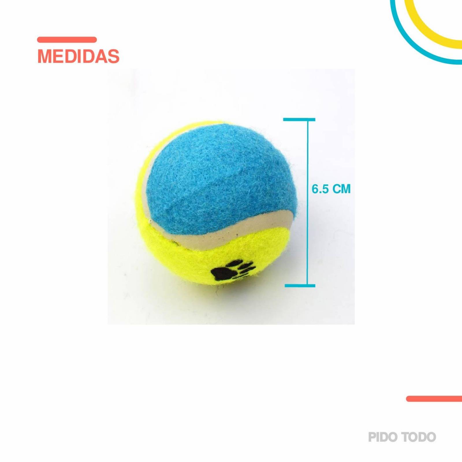 pelota de tenis para mascota set 4 pzs 