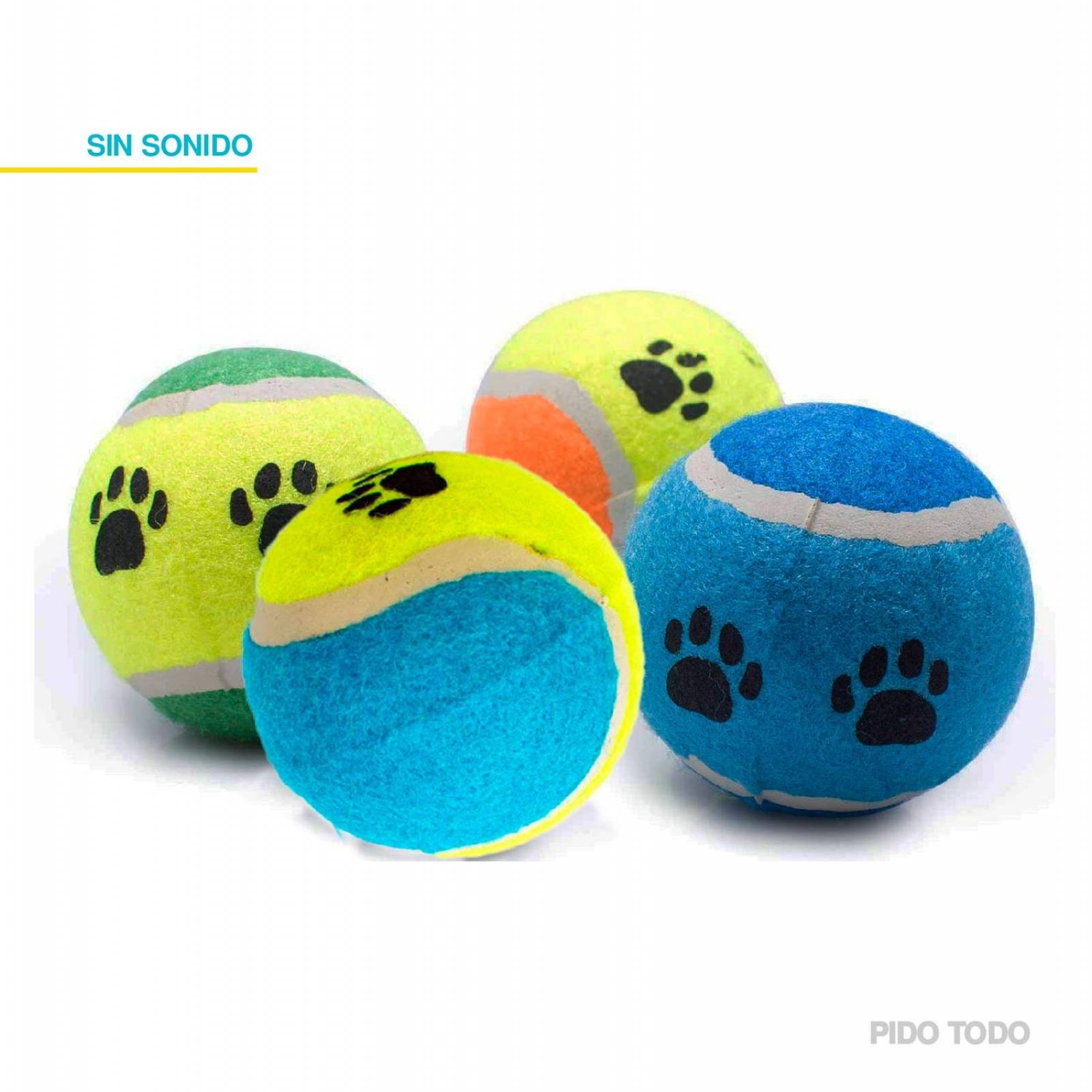 pelota de tenis para mascota set 4 pzs 