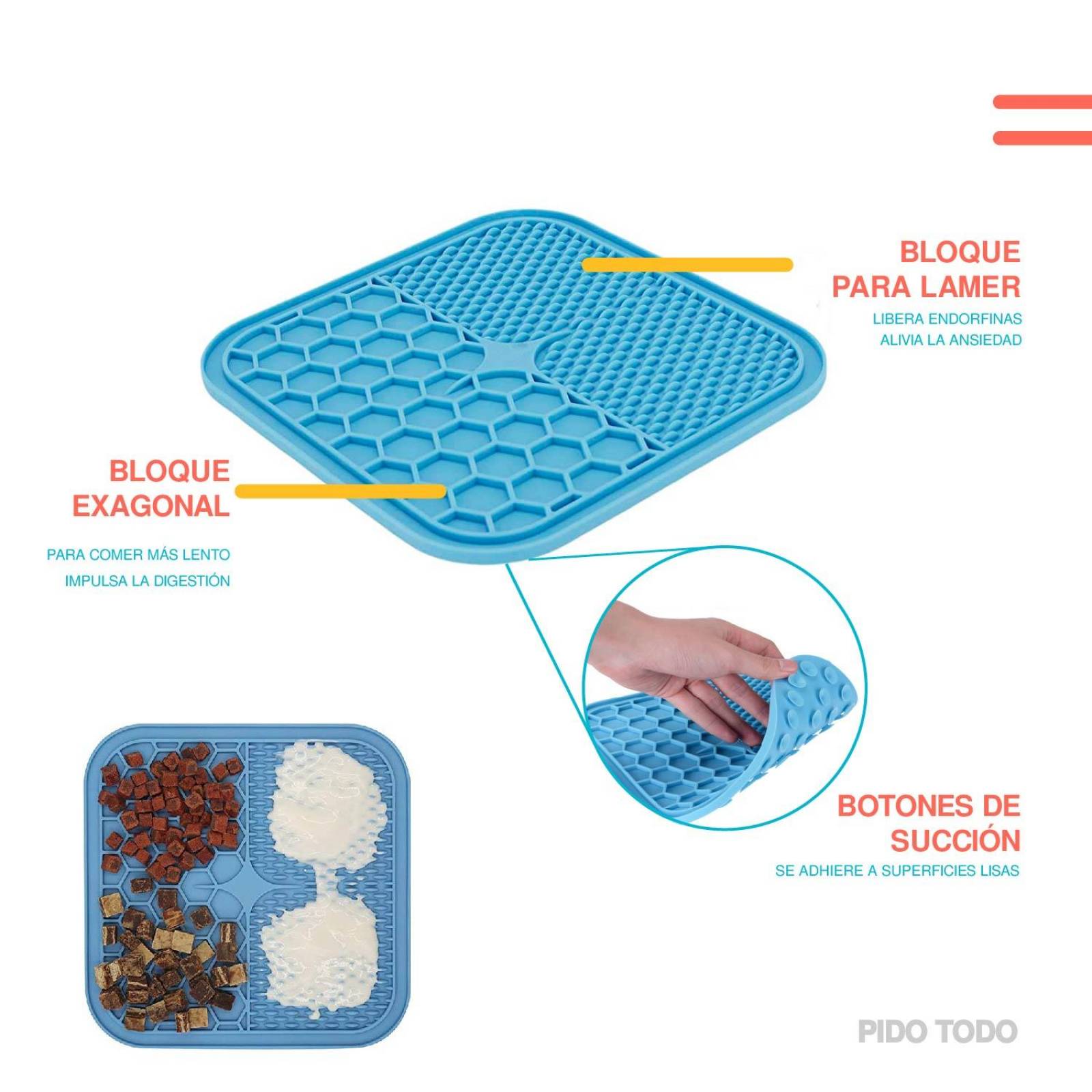 tapete de silicon para lamer para perro set 3 pzs 
