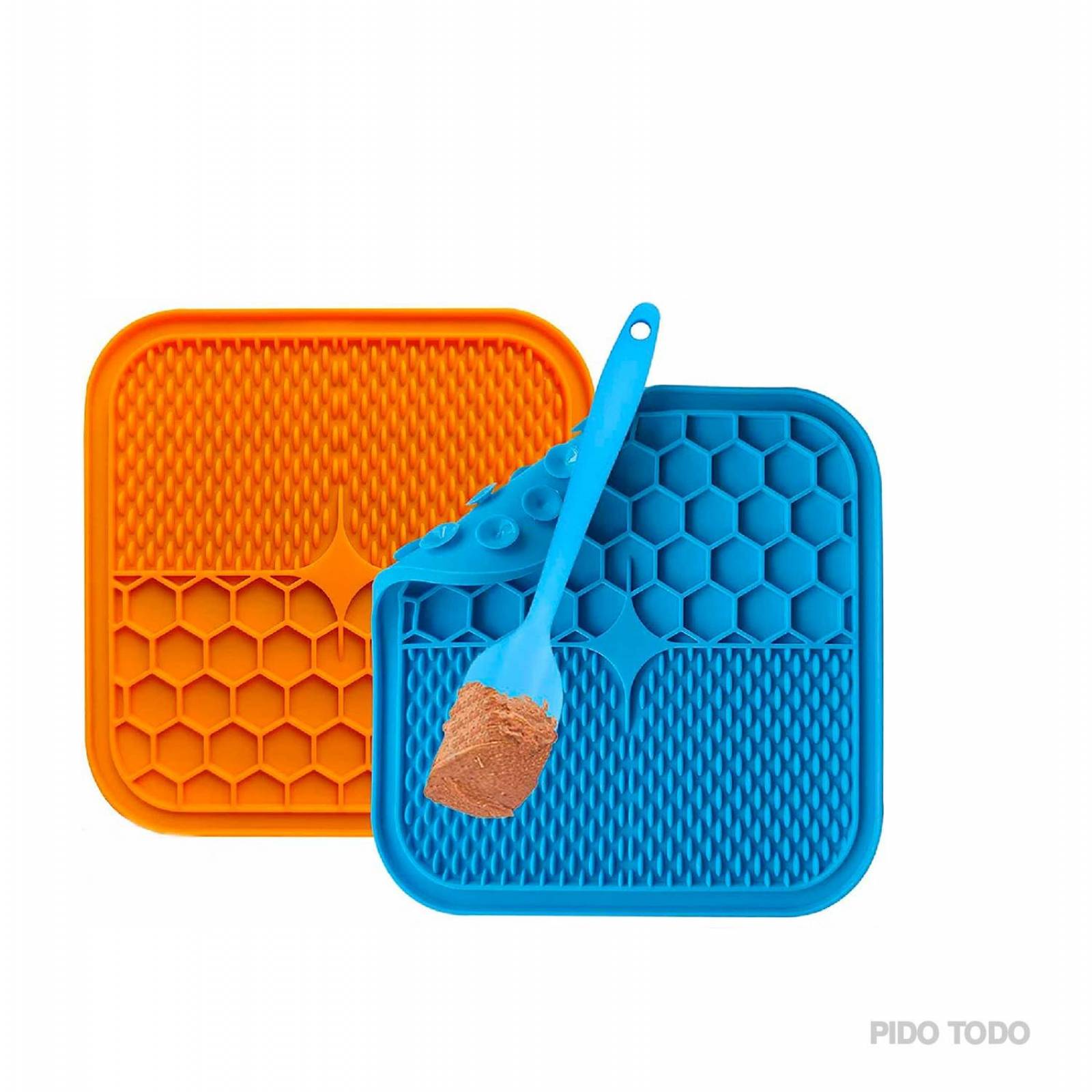 tapete de silicon para lamer para perro set 3 pzs 