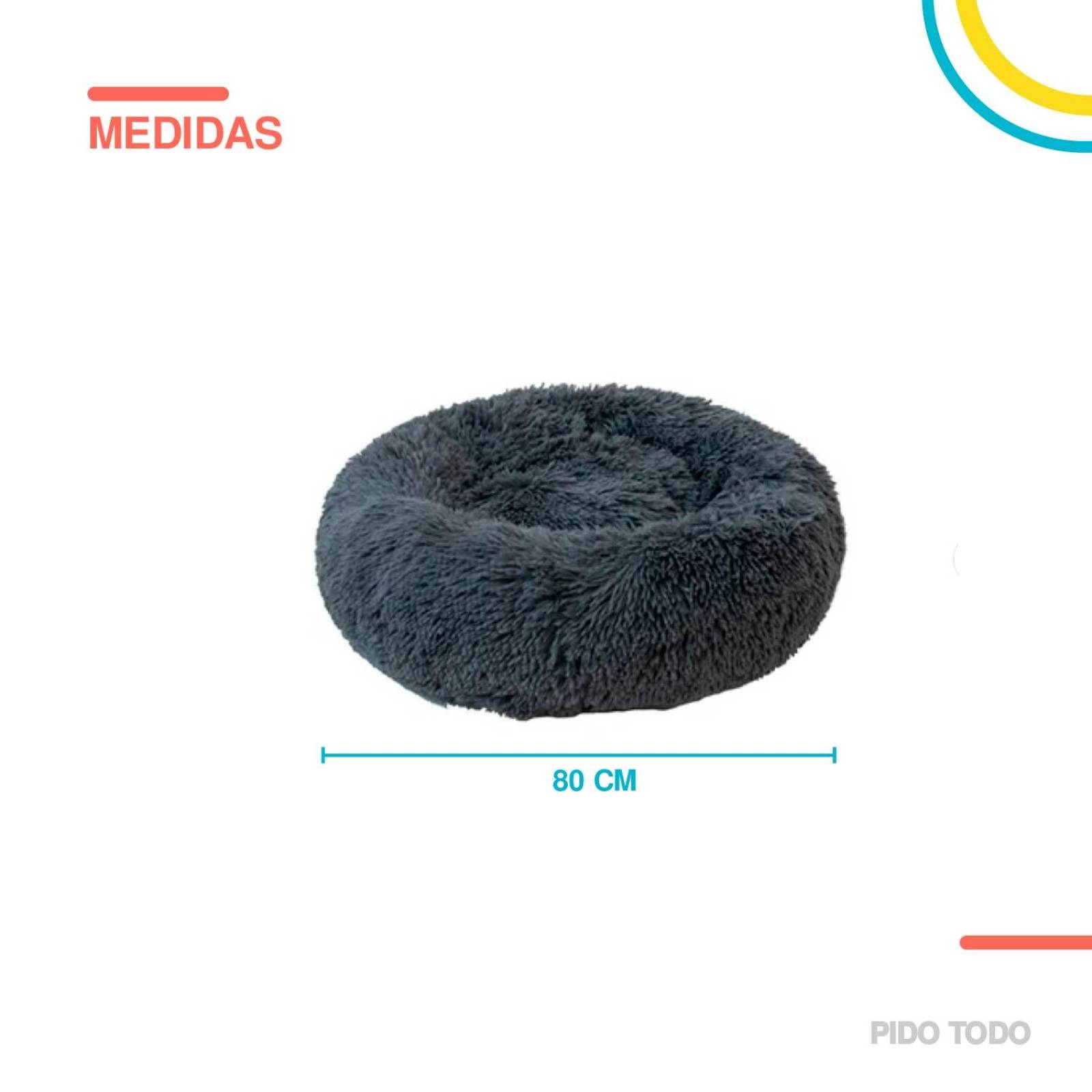 cama tipo puff para mascota 80cm Gris
