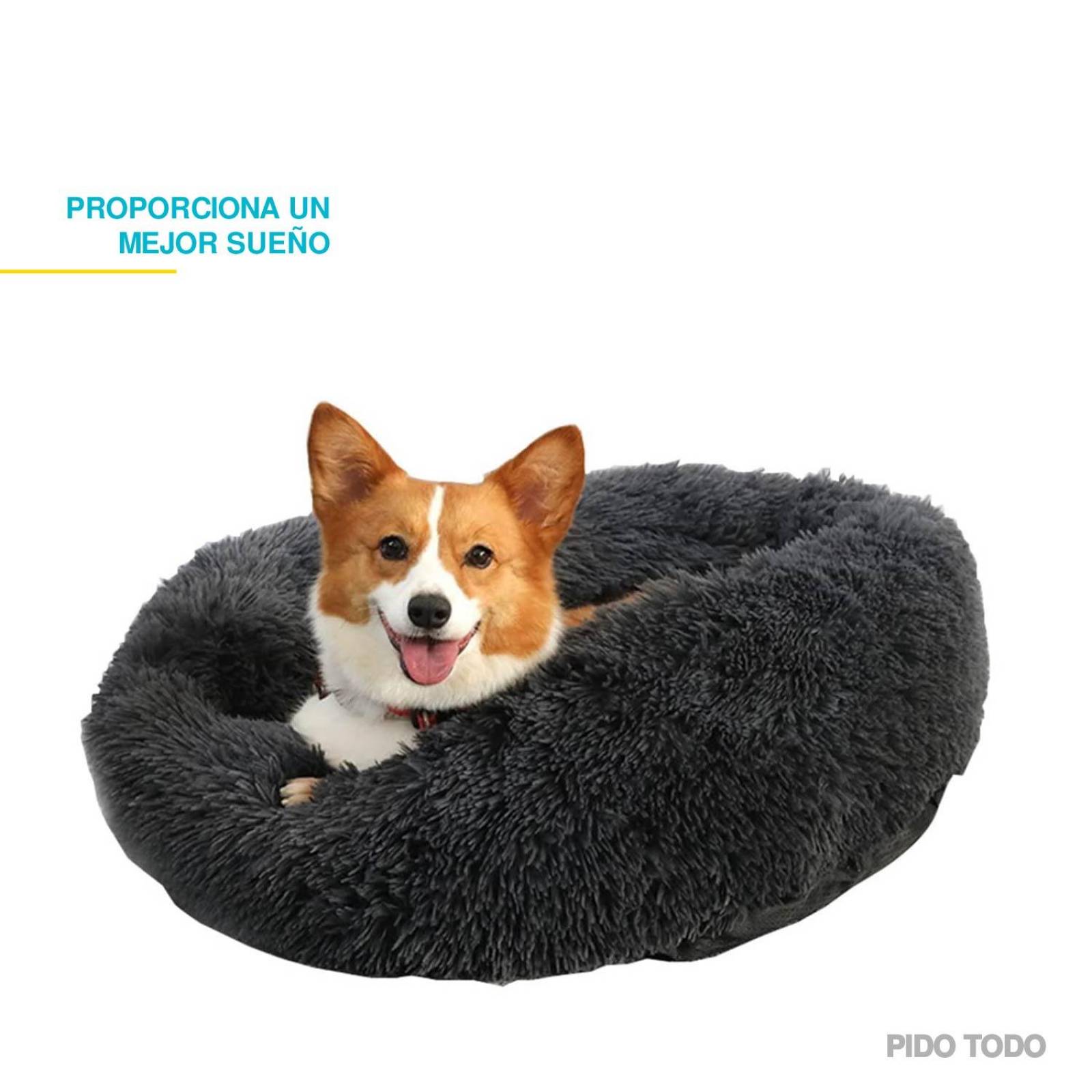 cama tipo puff para mascota 80cm Gris