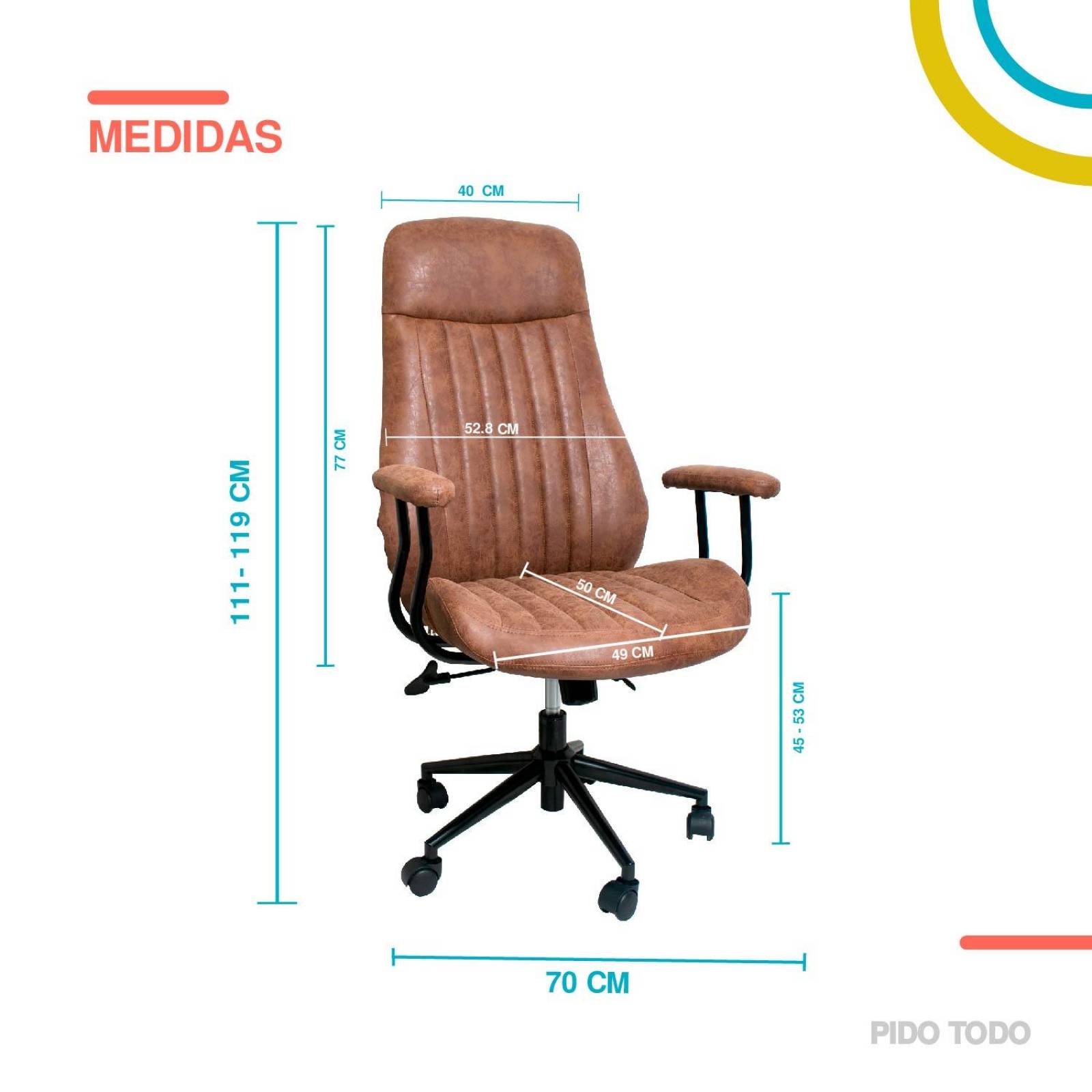 Silla Ejecutiva de Escritorio Oficina Ergonómica Reclinable cafe