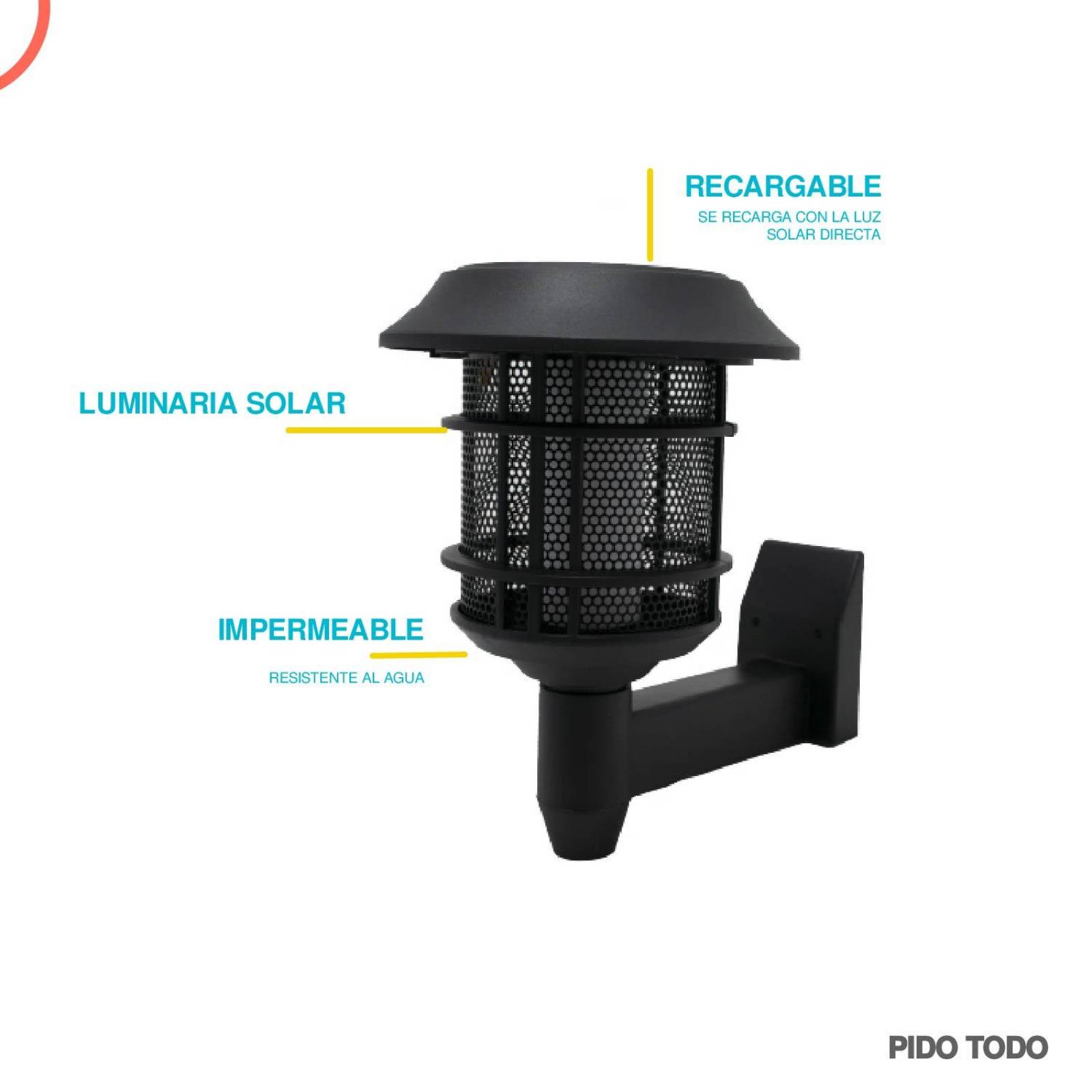 ESTACAS LED SOLAR  4 EN 1 Negro