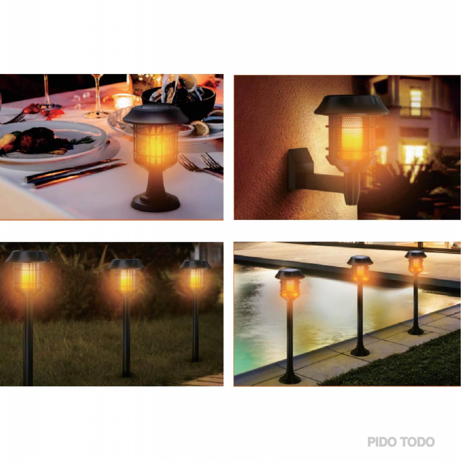 ESTACAS LED SOLAR  4 EN 1 Negro