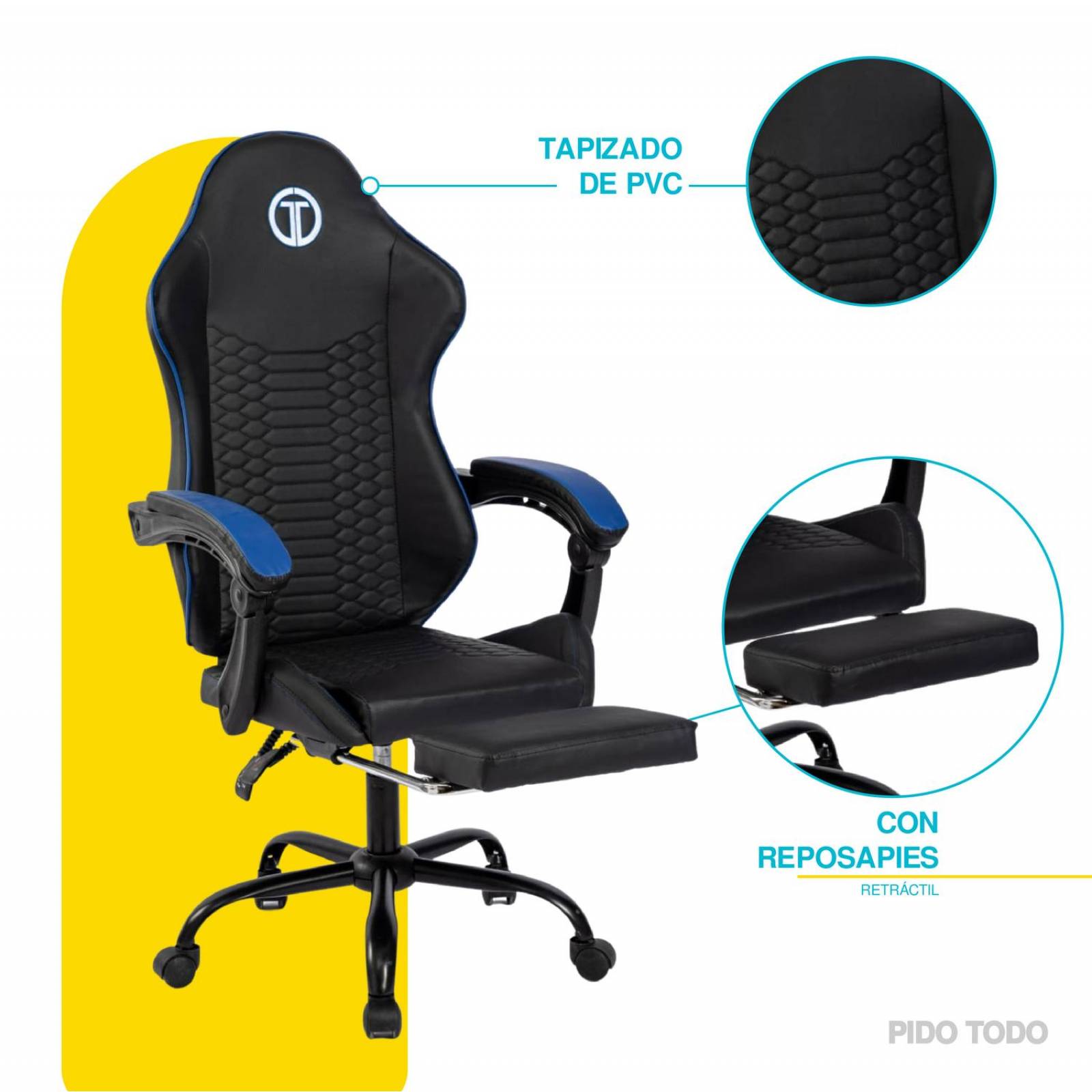 Silla Gamer Titano Cobra Ultimate Escritorio Ergonómica Reclinable Azul