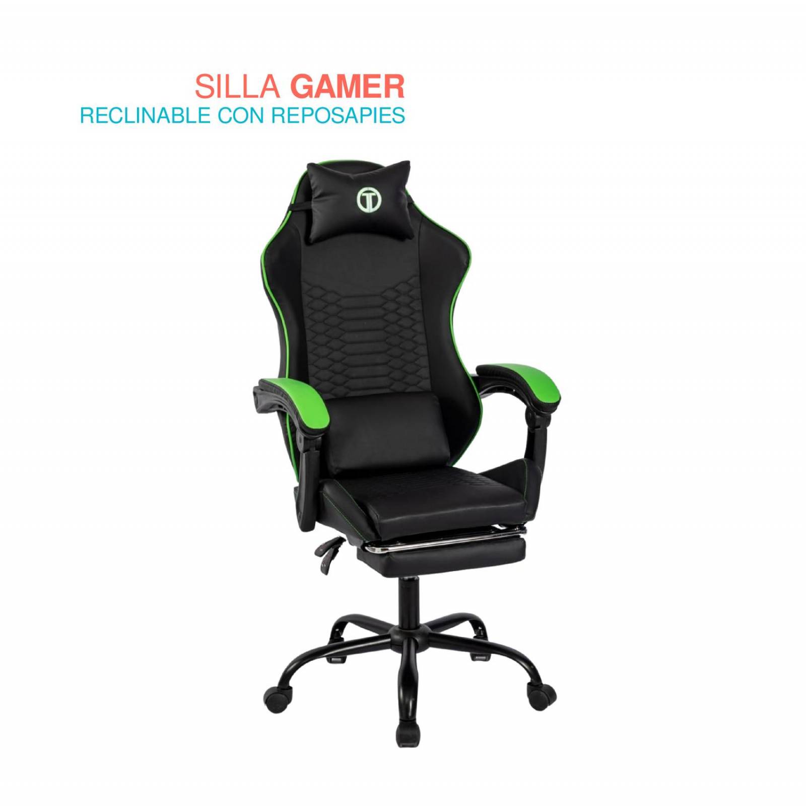 Silla Gamer Titano Cobra Ultimate Escritorio Ergonómica Reclinable Verde