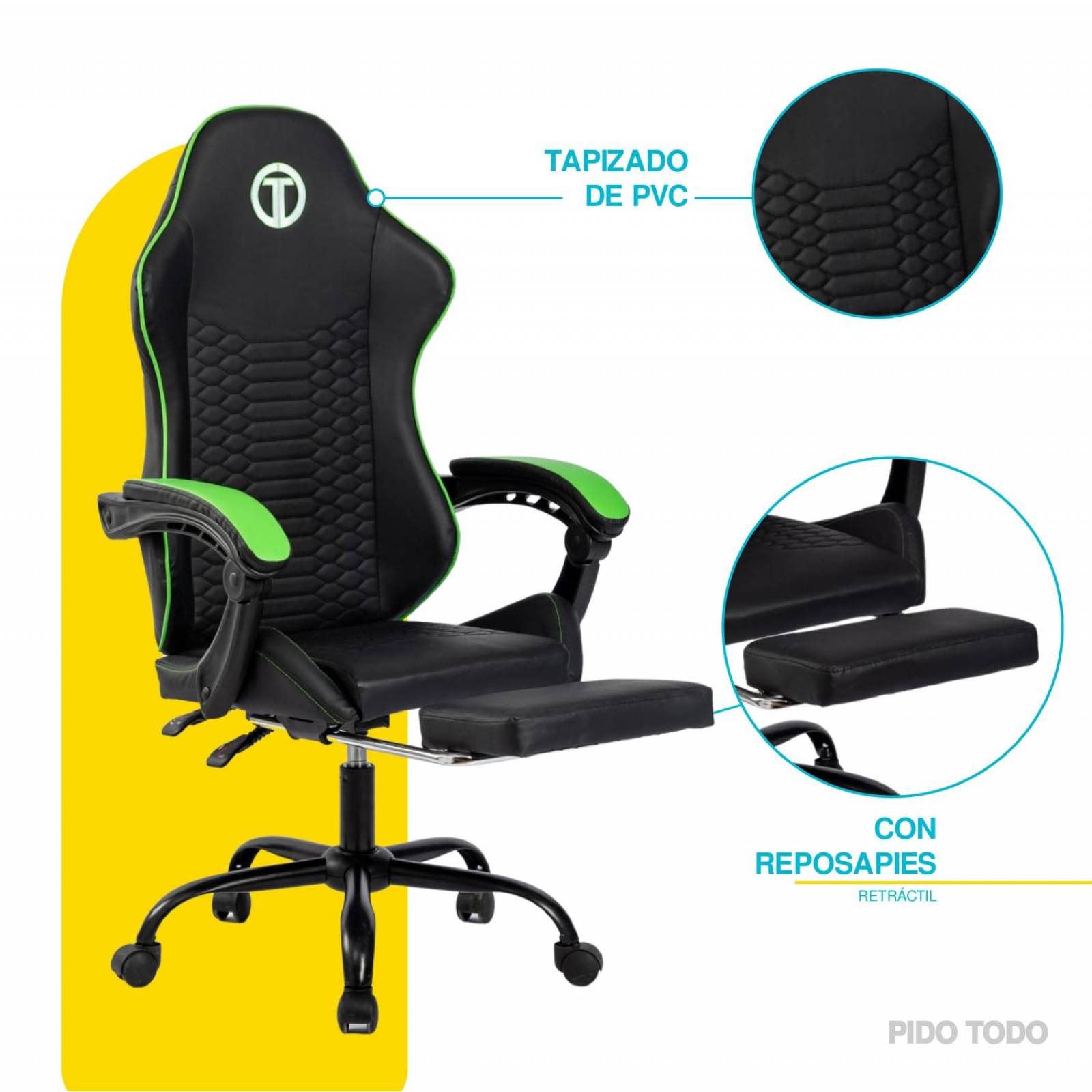 Silla Gamer Titano Cobra Ultimate Escritorio Ergonómica Reclinable Verde