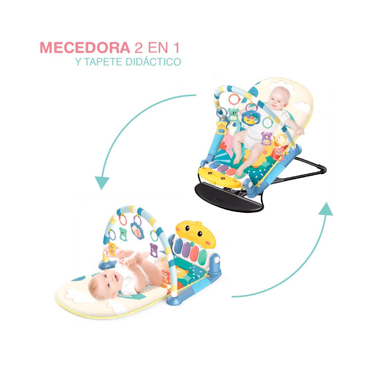 Mesedora 2 en 1 con tapete Didactico para bebe
