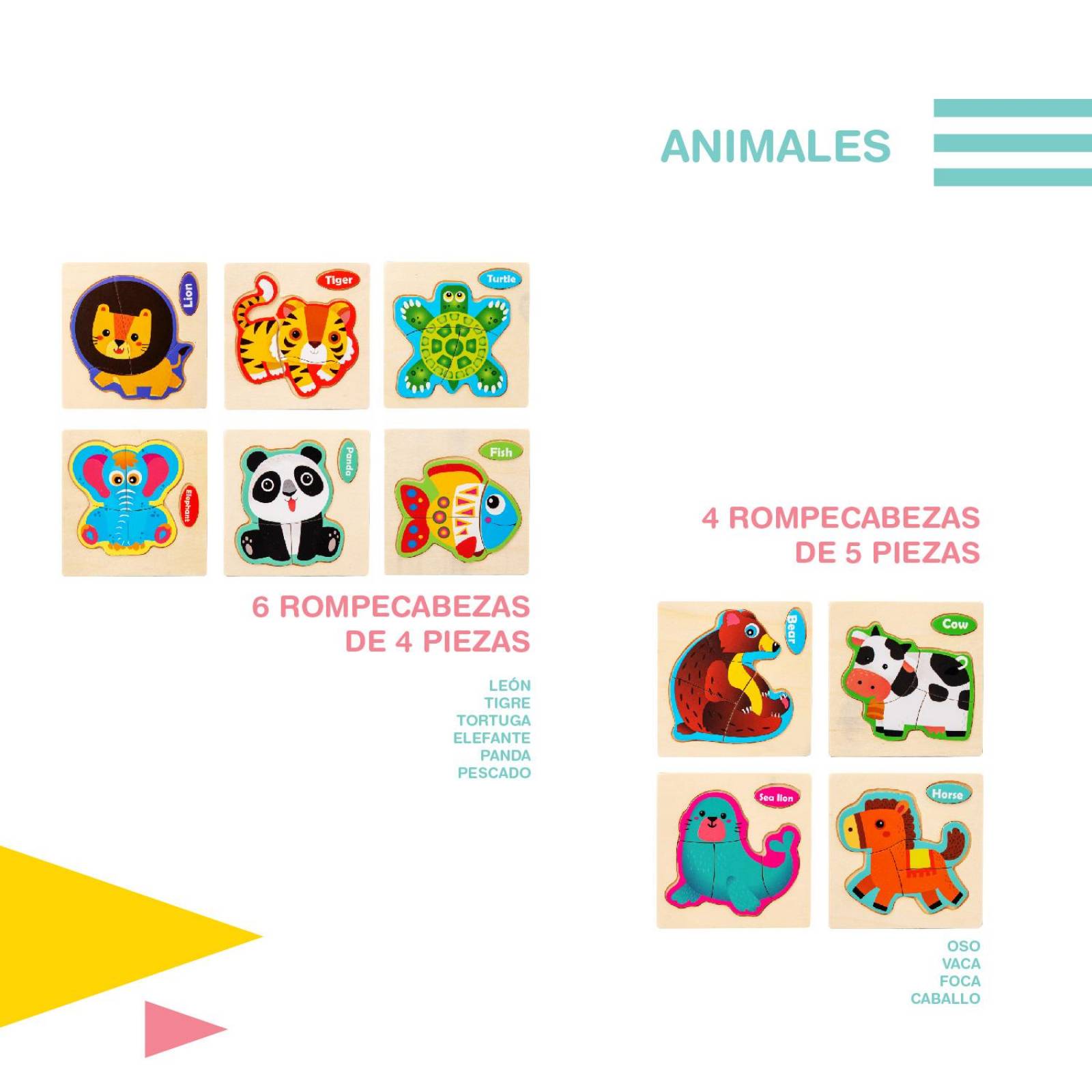 Rompecabezas de animales variados