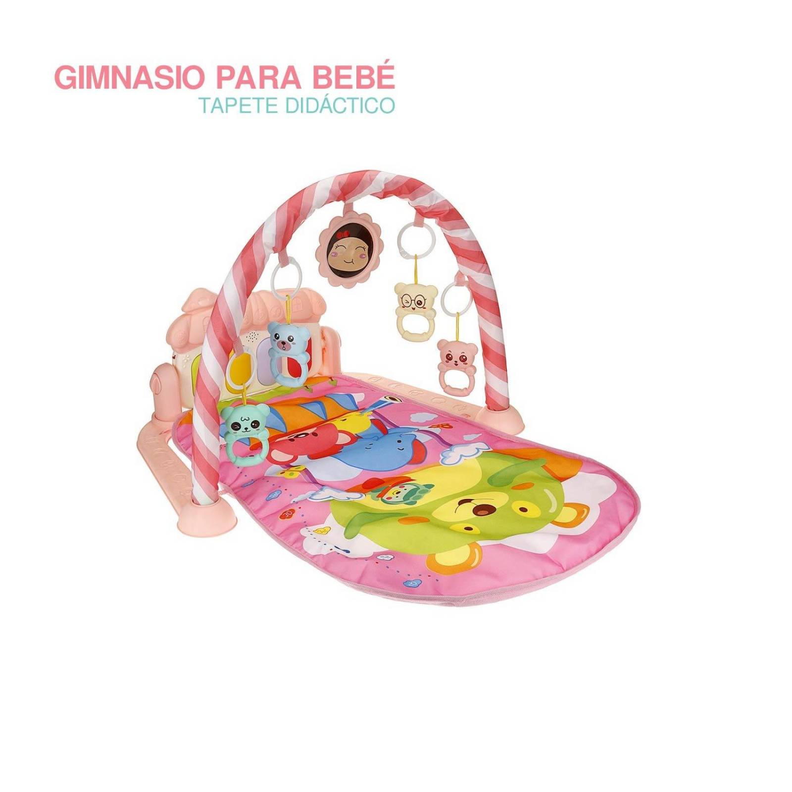 Tapete de ejercicio didactico bebe con sonido Rosa claro