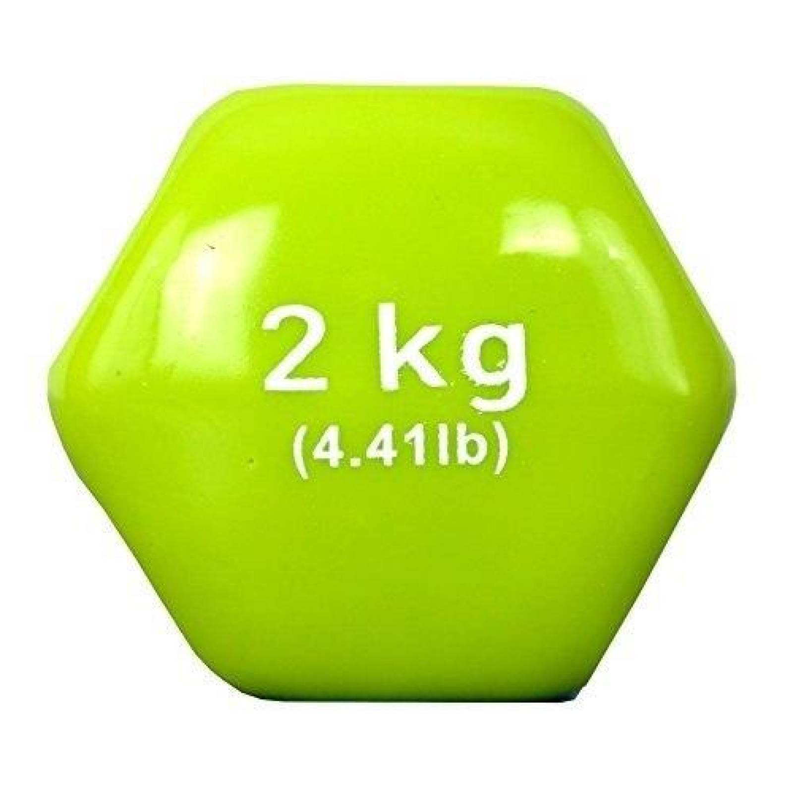 6 Mancuernas De Fierro Cubierta De Vinyl 2kg(CL) Verde limón