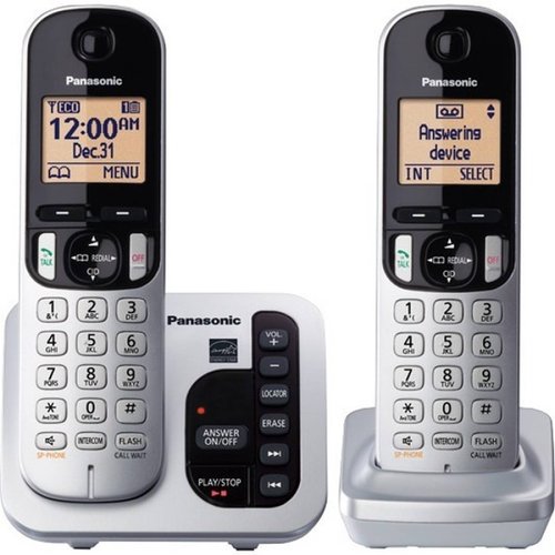 Telfono inalmbrico Panasonic KXTGC222S DECT 60 a 190 GHz  Plateado
