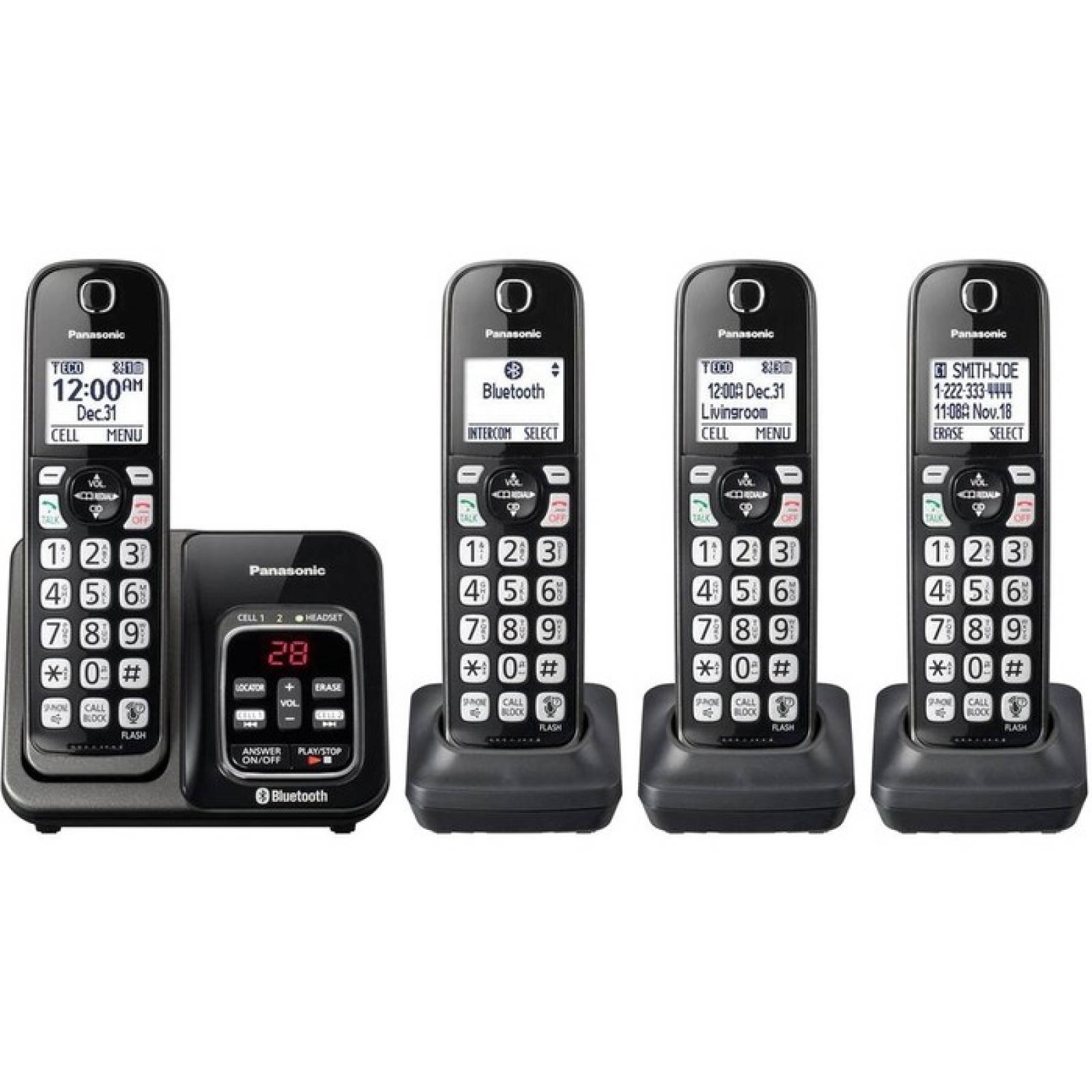 Telfono inalmbrico Panasonic Link2Cell KXTGD564M DECT 60 a 193 GHz  Negro metlico