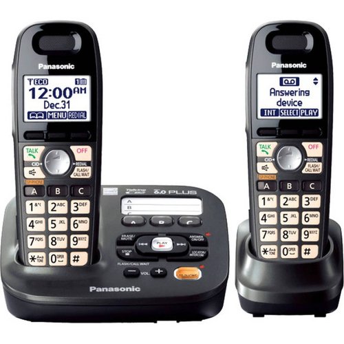 Telfono inalmbrico Panasonic DECT 60 a 190 GHz  Negro metlico