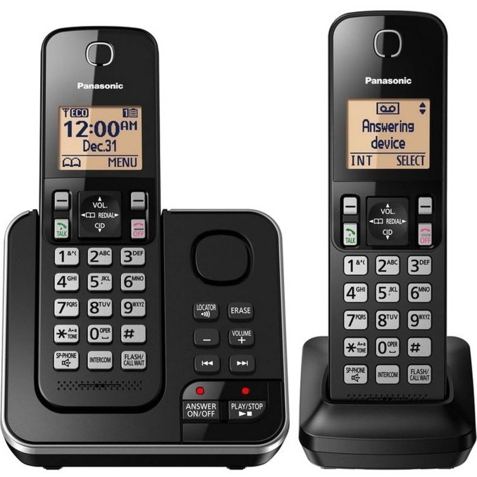 Telfono inalmbrico Panasonic KXTGC362B DECT 60 Plus a 190 GHz  Negro
