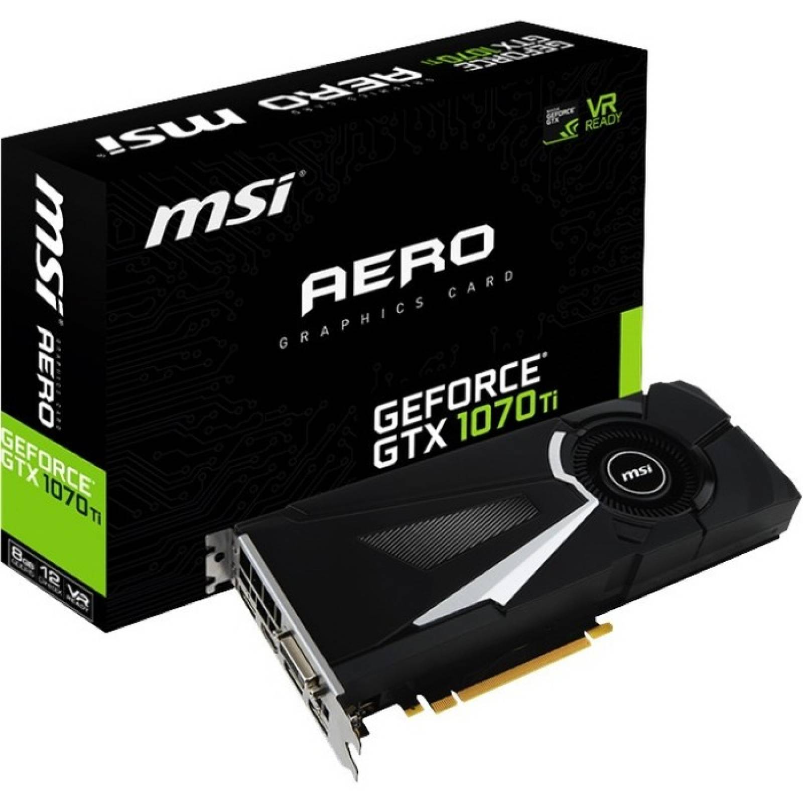 MSI AERO GTX 1070 Ti AERO 8G Tarjeta grfica GeForce GTX 1070 Ncleo de 161 GHz Reloj de aumento de 168 GHz 8 GB