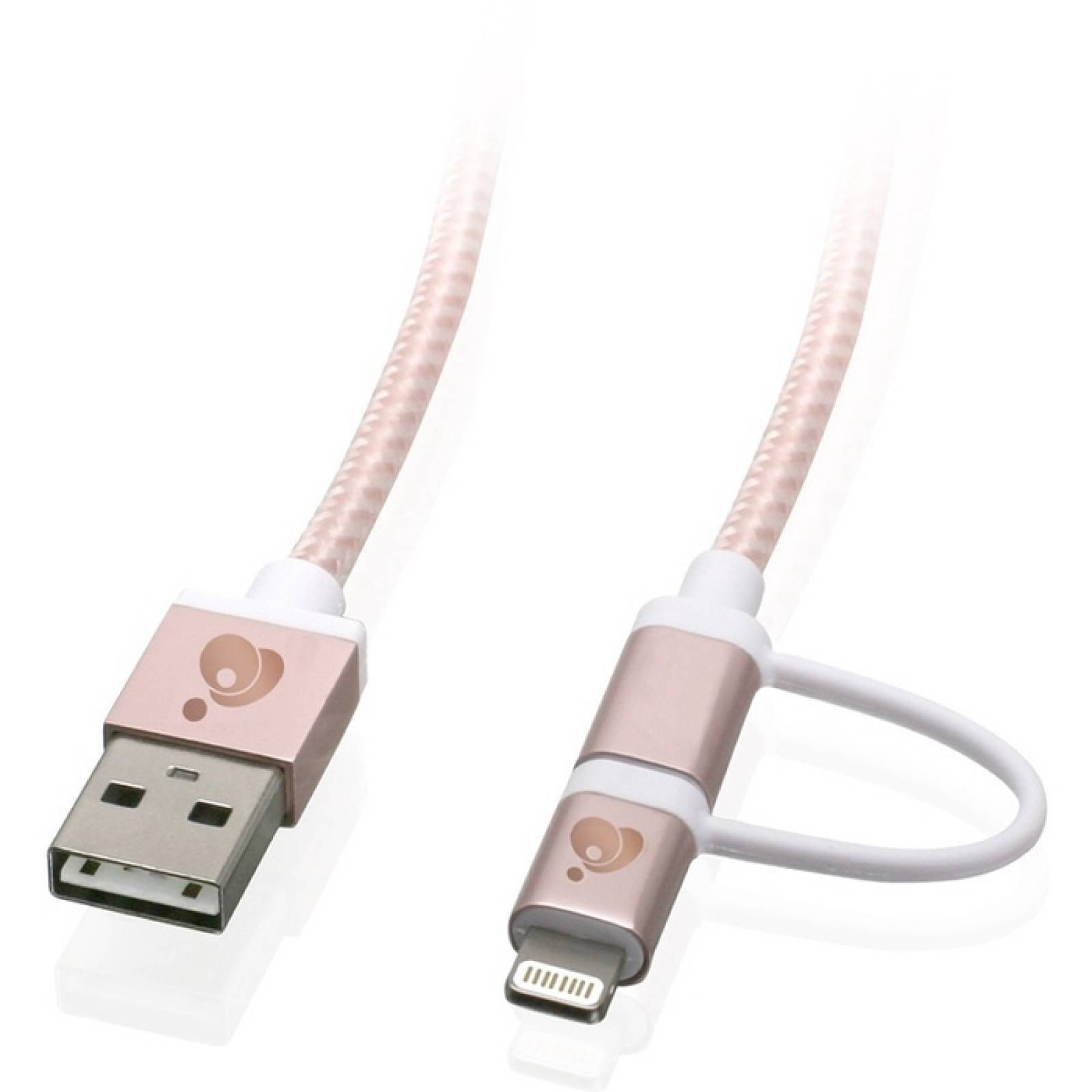 Cable de sincronizacin y carga 2 en 1 DuoLinq de IOGEAR  Oro rosa