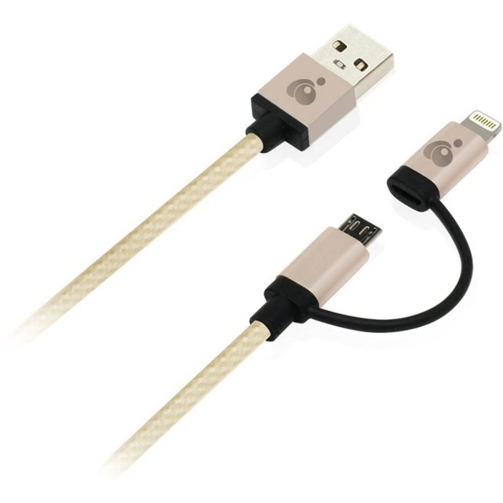Cable de sincronizacin y carga 2 en 1 DuoLinq de IOGEAR  Dorado