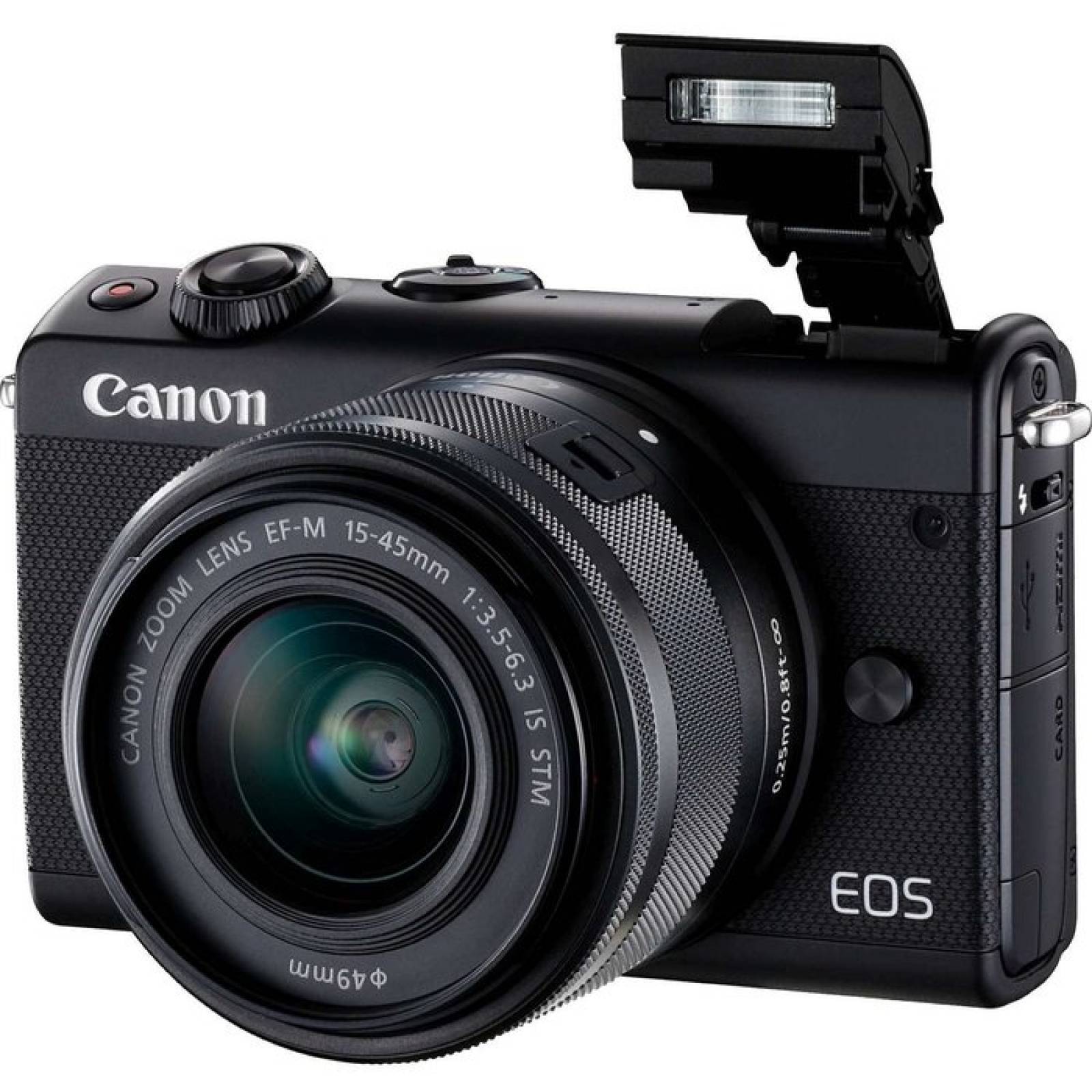 Canon EOS M100 Cmara sin espejo de 24 megapxeles con lente  15 mm  45 mm (Lente 1) 55 mm  200 mm (Lente 2)  Negro