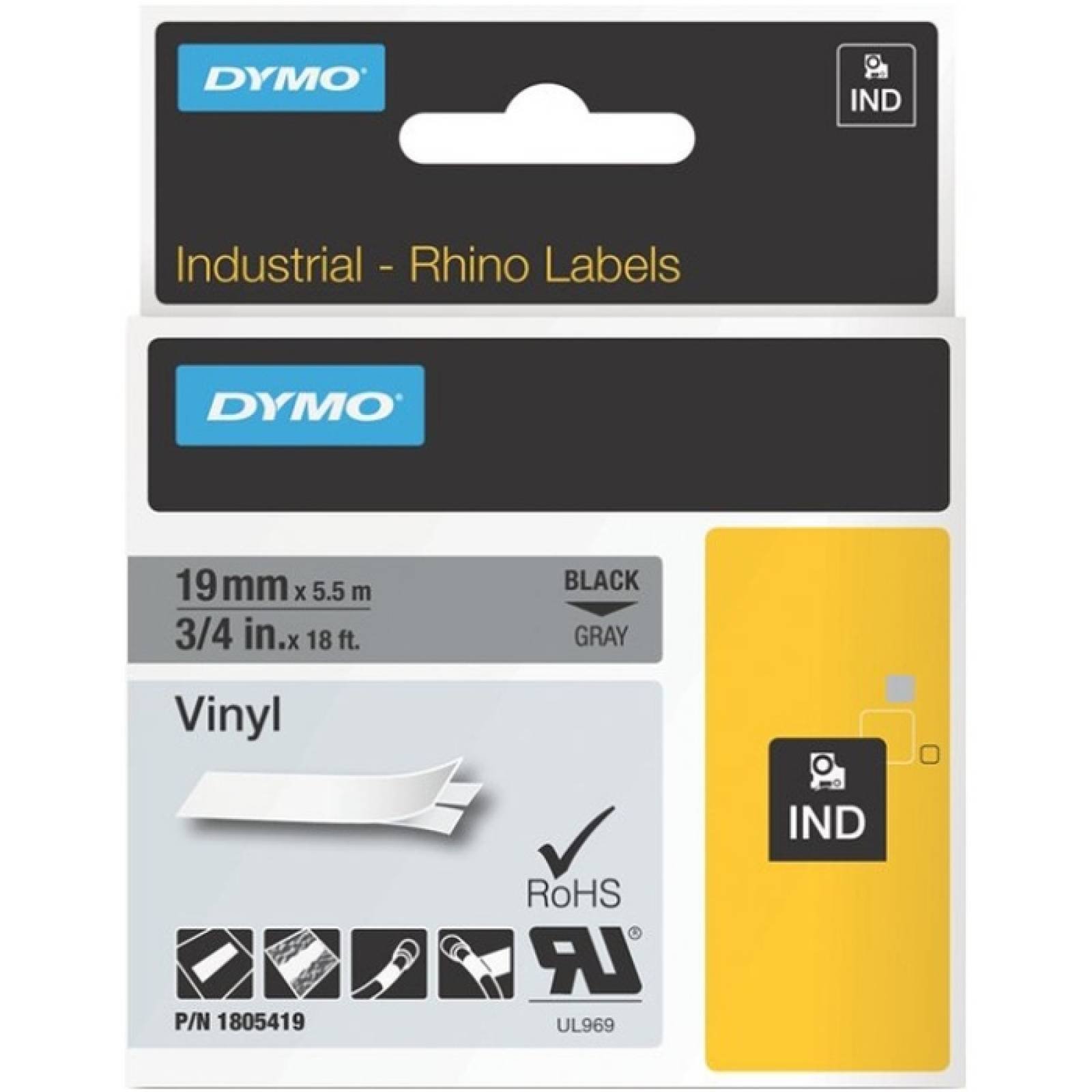 Dymo Black on Grey Color Coded Label