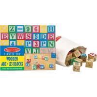 Melissa Amp Doug Juego De Bloques De Madera Abc 123 De 50 Piezas