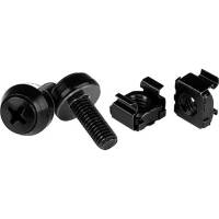 Startechcom M6 X 12 Mm Tornillos Y Tuercas De Jaula Paquete De 100 Negro M6 Tornillos De Montaje Y Tuercas De Ja